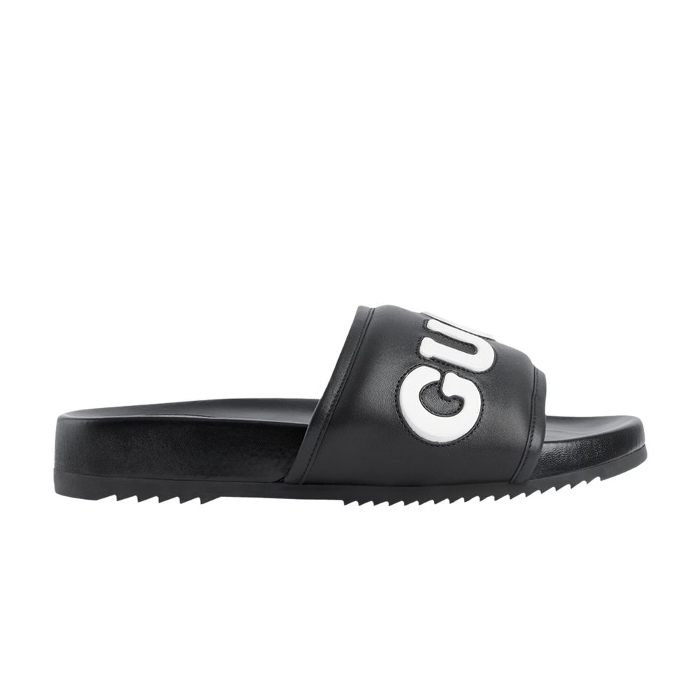 Pre-owned Gucci Jumbo Logo Slide 'black White' | Men's Size 5
