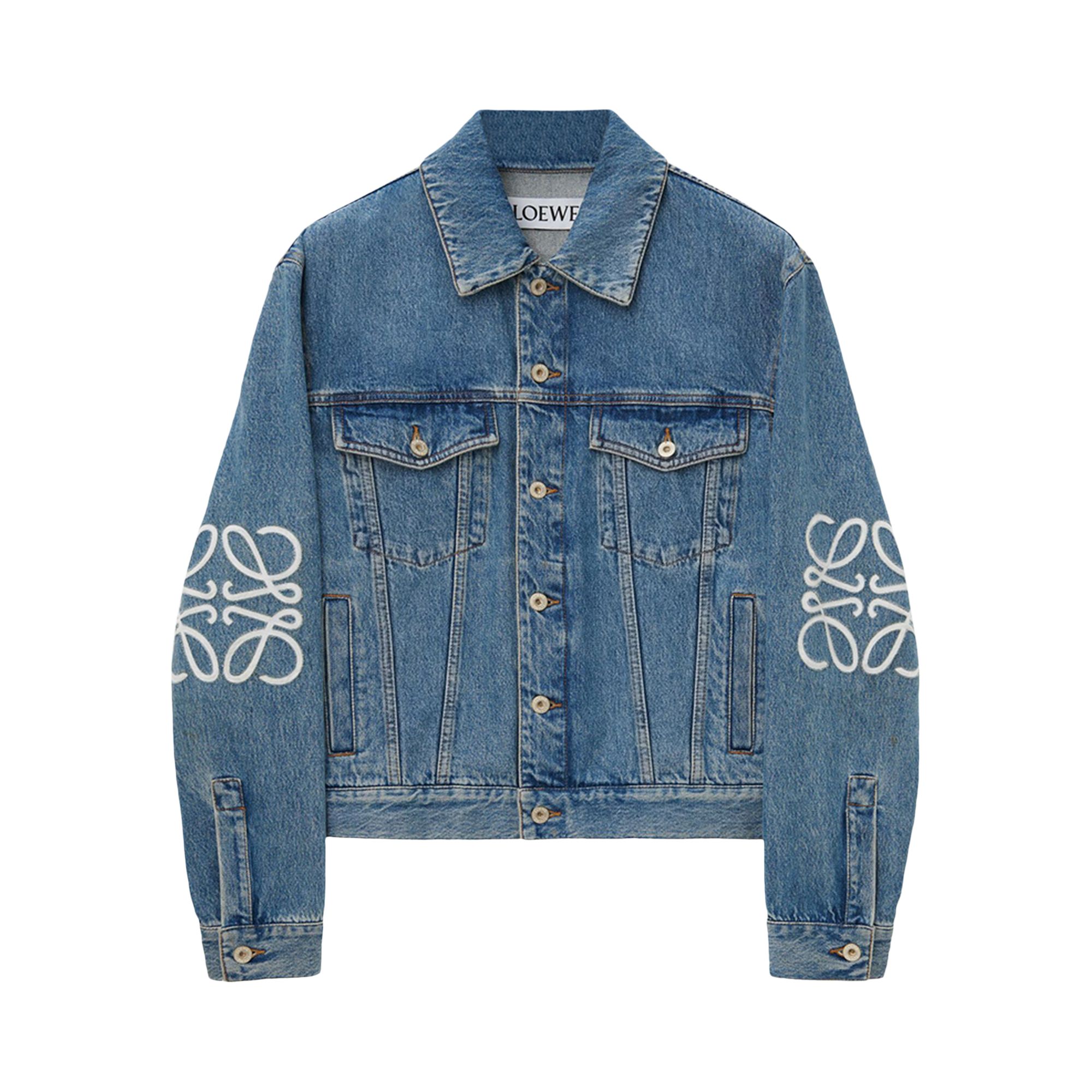 Pre-owned Loewe Anagram Jacket 'mid Blue Denim' | Men's Size 52