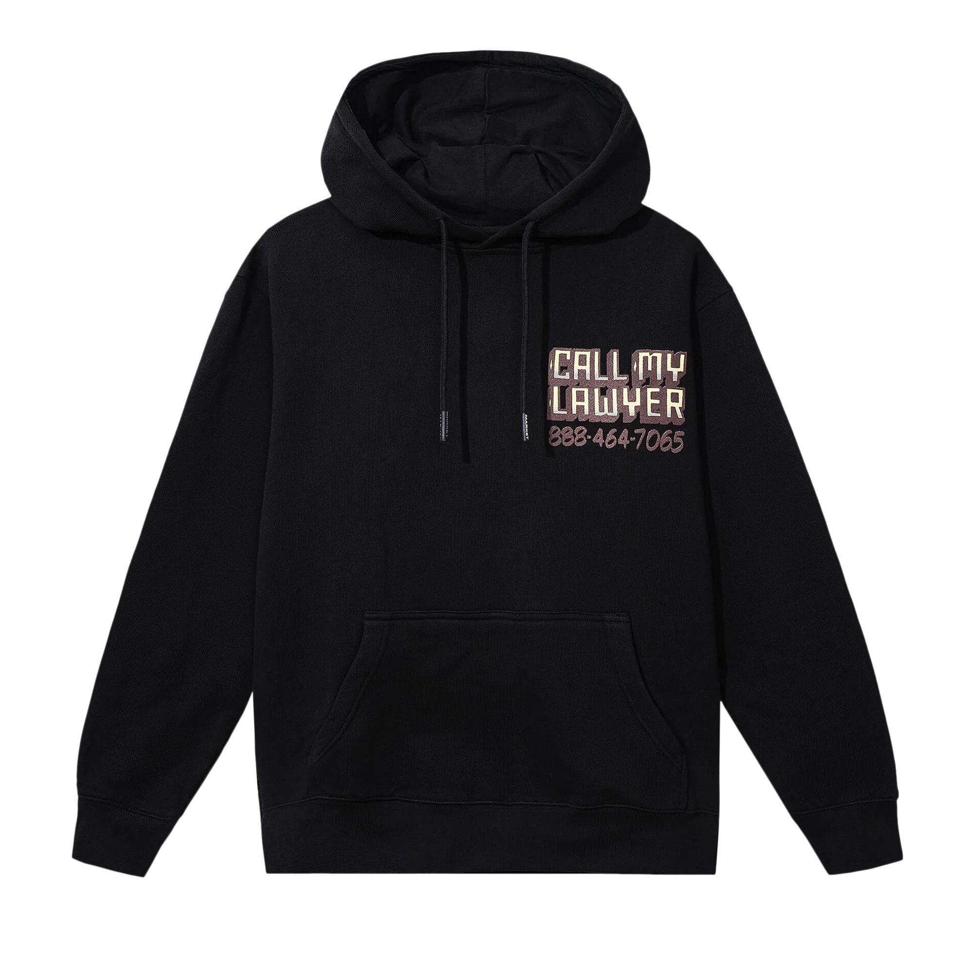 Market Call My Lawyer Sign Hoodie 'Black' | Men's Size M