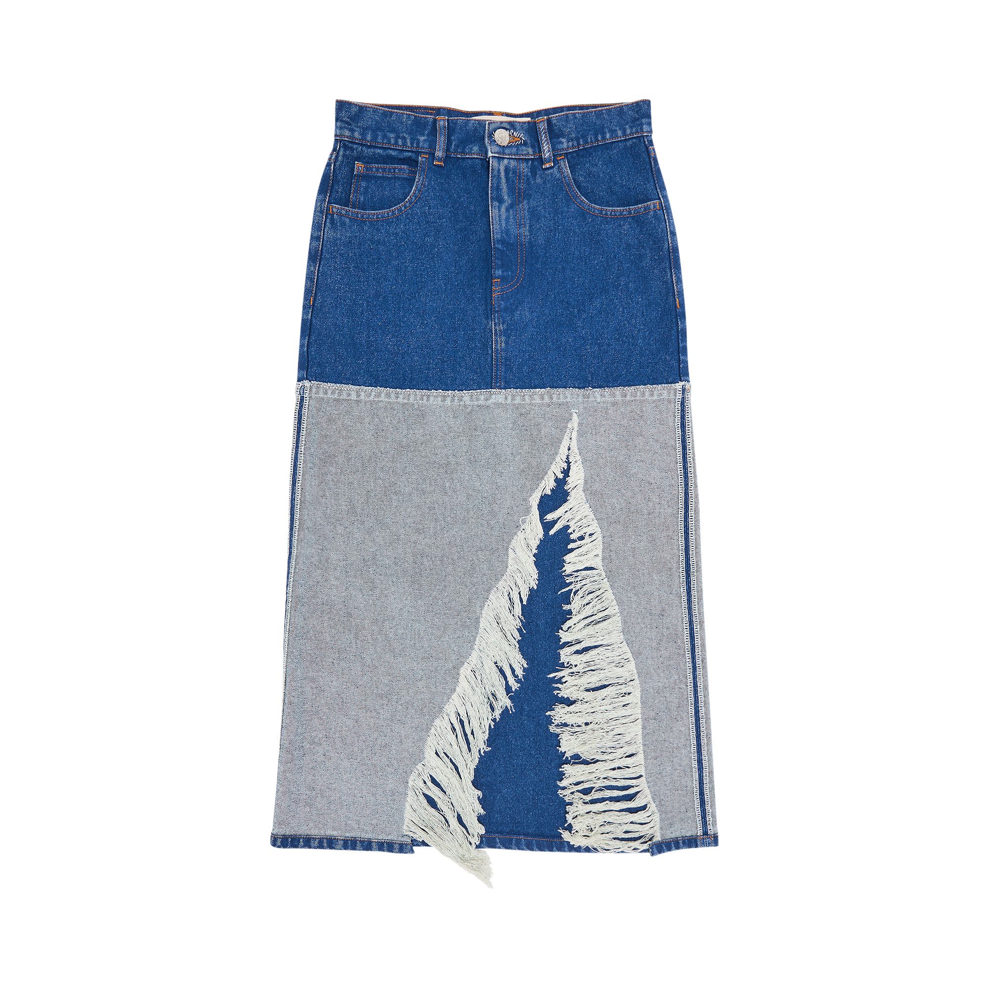 Pre-owned Marni Bleached Coated Denim Skirt 'ocean' | Blue | Women's Size 40
