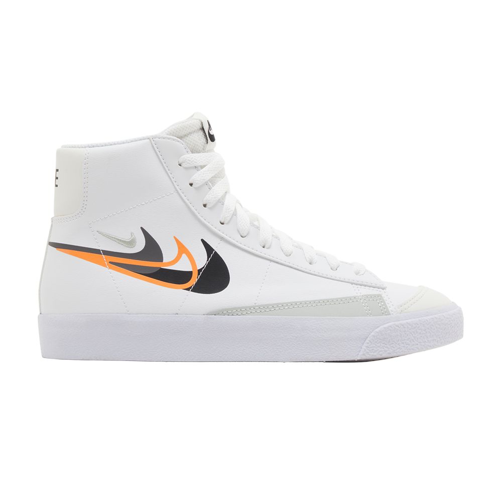 Pre-owned Nike Blazer Mid Next Nature Gs 'multi-swoosh - White Bright Mandarin' | Kid's Size 7