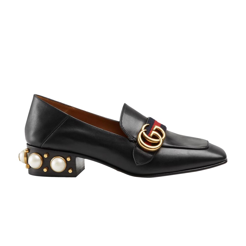 Gucci Wmns Leather Mid-Heel Loafer 'Black Blue Red' | Women's Size 2.5