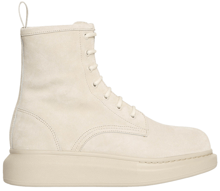 Alexander McQueen Wmns Hybrid Lace Up Boot Beige