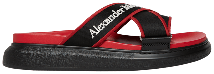 Alexander McQueen Oversized Hybrid Slide Red Black