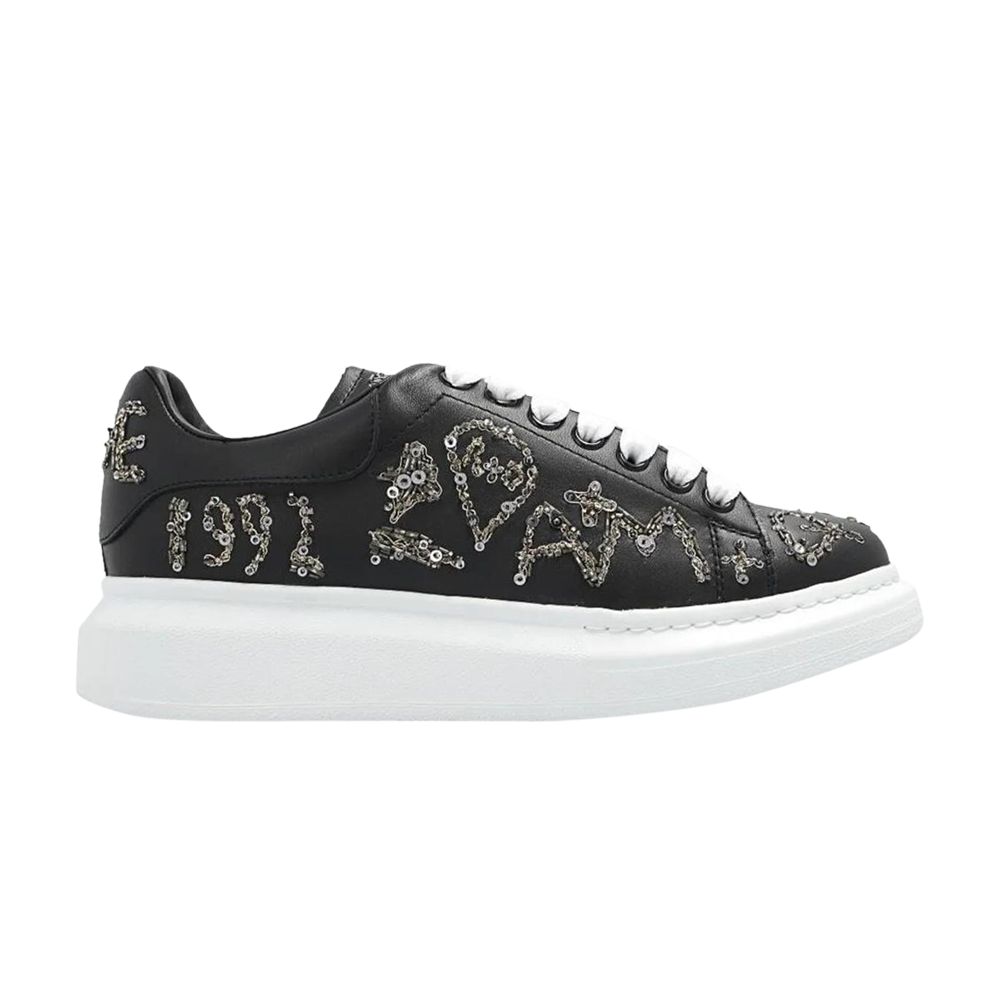Pre-owned Alexander Mcqueen Wmns Oversized Sneaker 'black White Sequins' | Women's Size 38.5