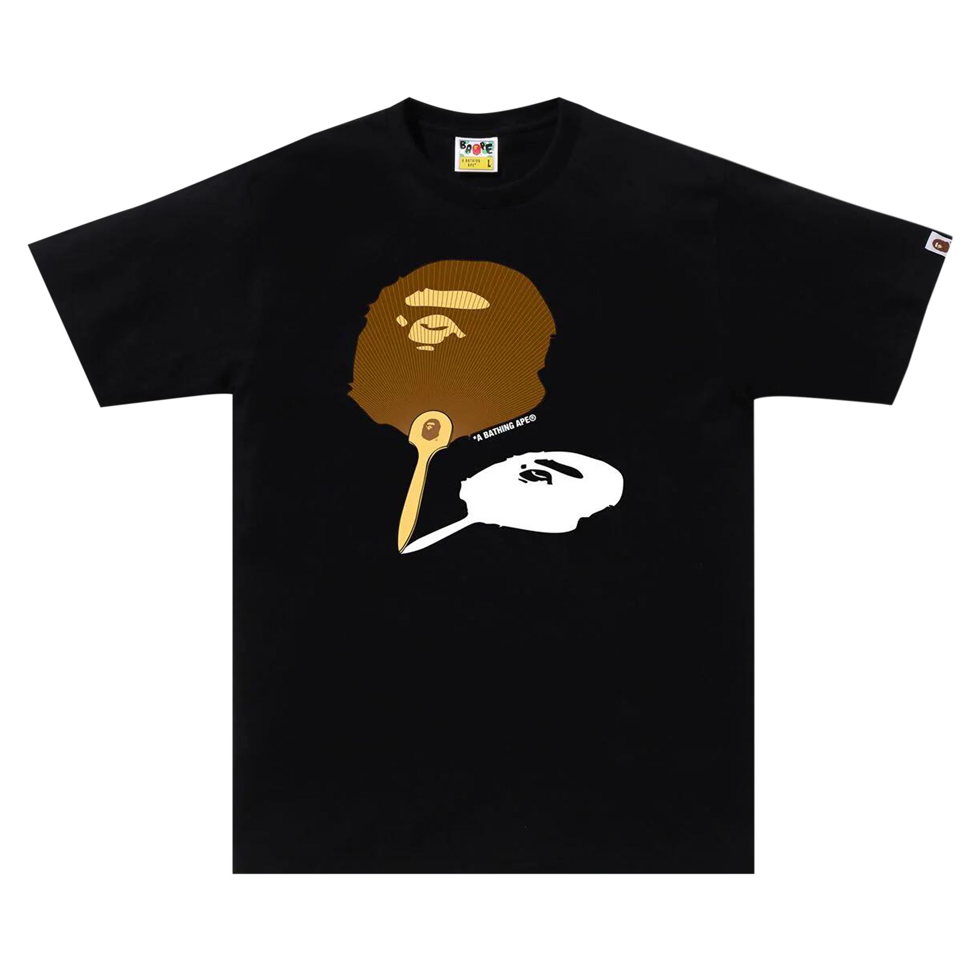 Pre-owned Bape Japanese Fan Ape Head Tee 'black' | Men's Size Xxl