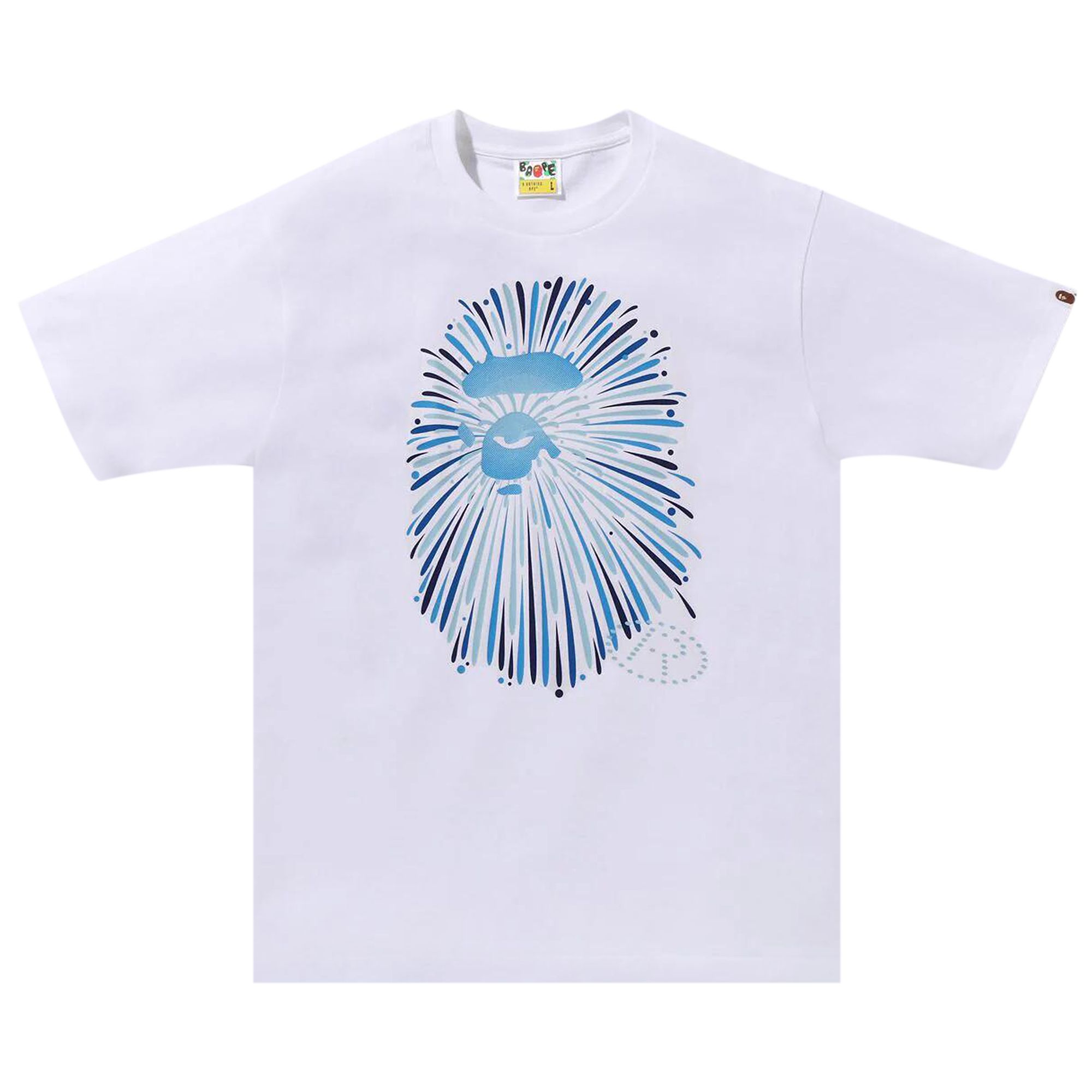 Pre-owned Bape Ape Head Firework Tee #1 'white/blue'
