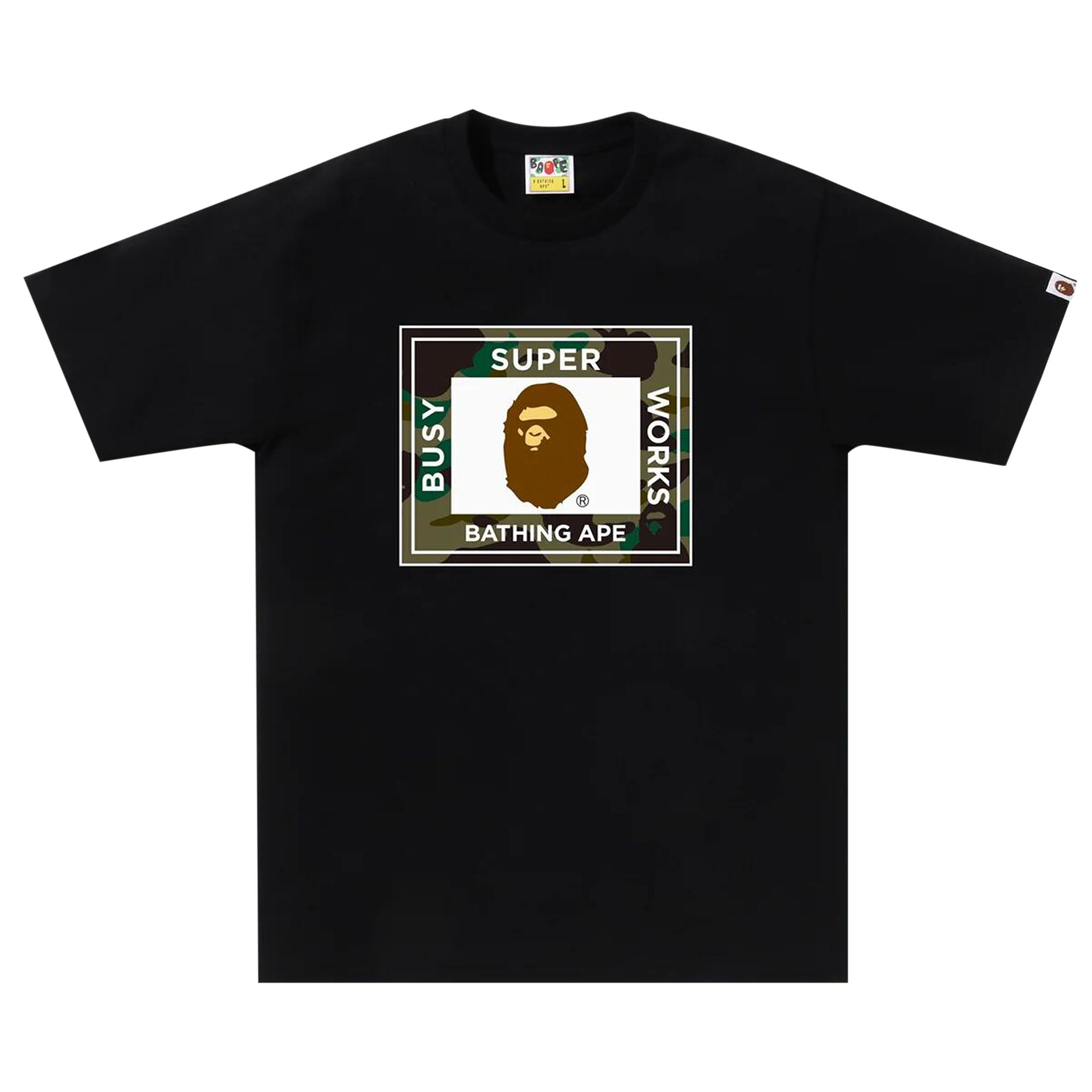 Pre-owned Bape 1st Camo Super Busy Works Tee 'black'