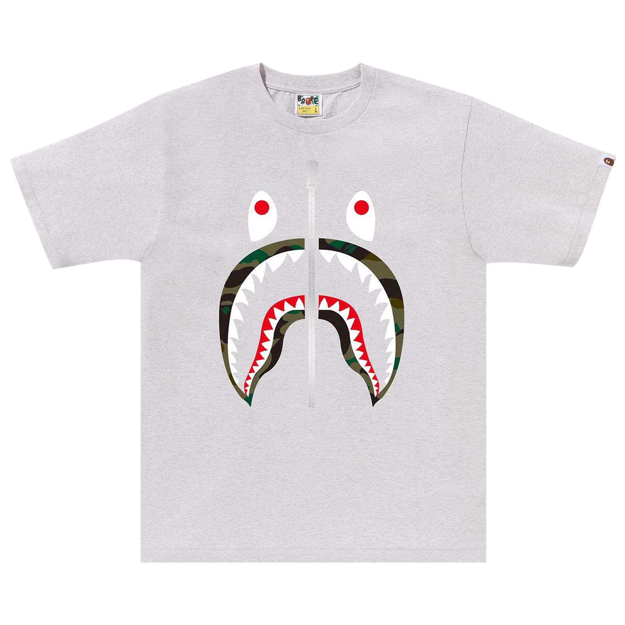 Pre-owned Bape 1st Camo Shark Tee 'grey/green' | Men's Size Xl In Gray