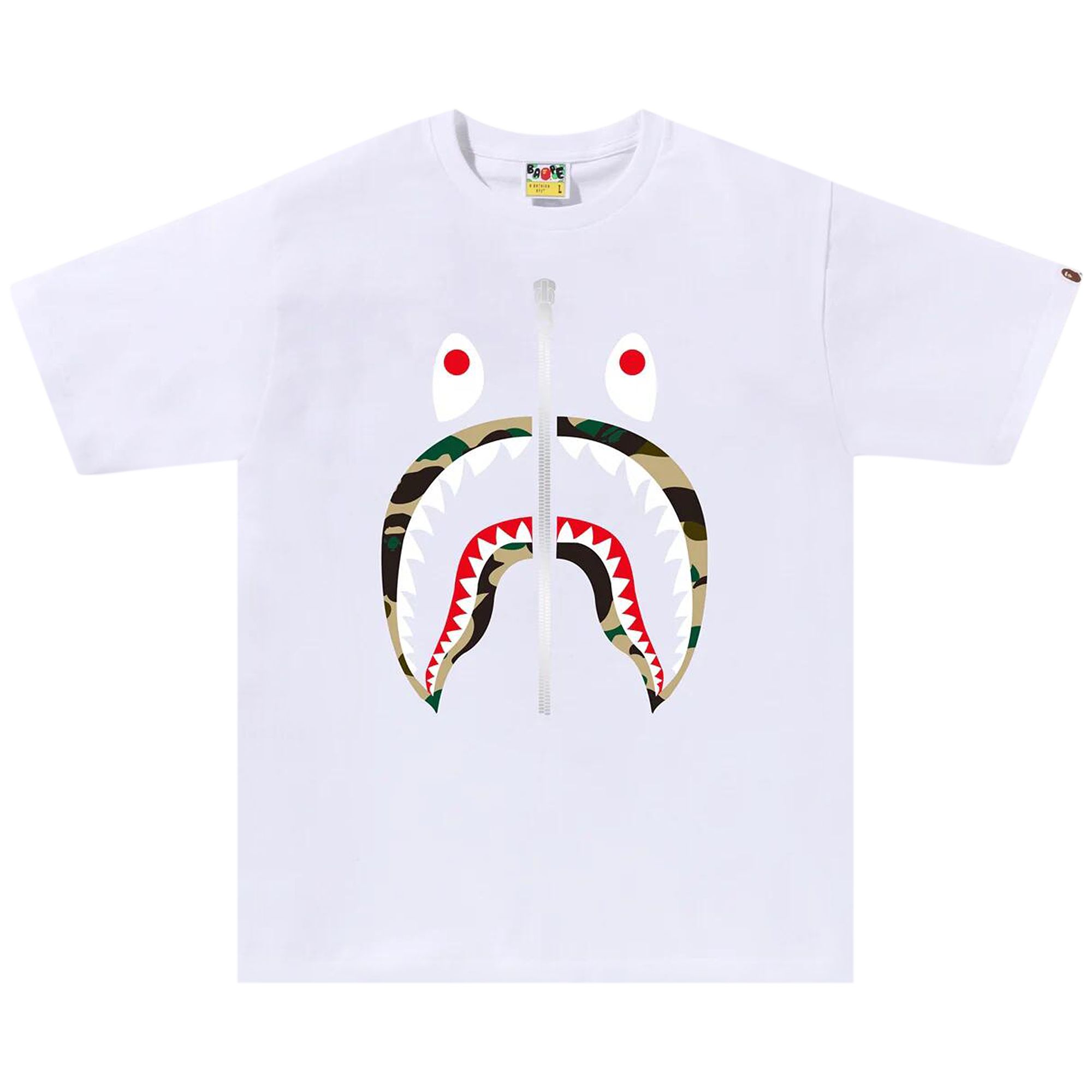 BAPE 1st Camo Shark Tee 'White/Yellow' | Men's Size M