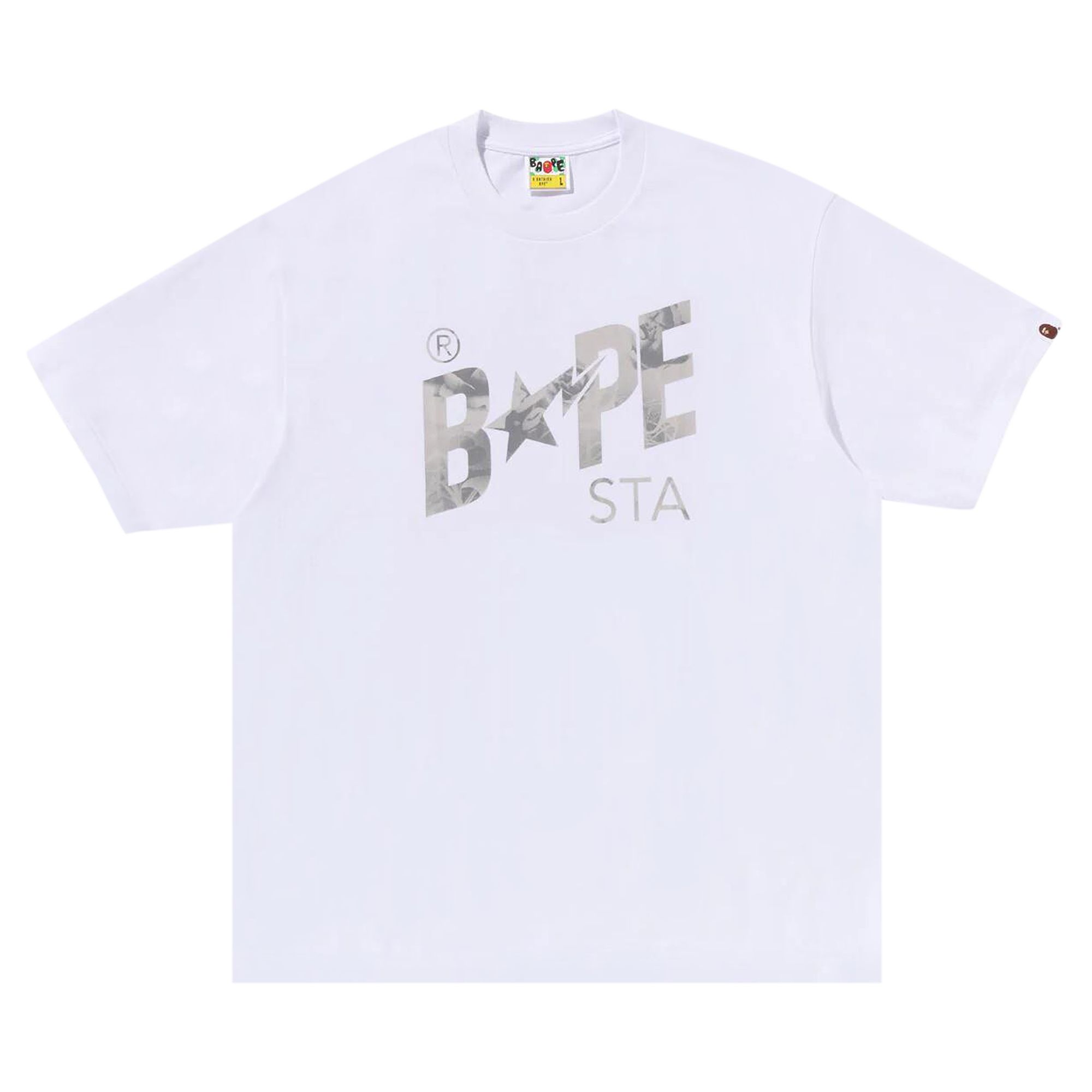 Pre-owned Bape Floral Solid Camo  Sta Logo Relaxed Fit Tee 'white' | Men's Size Xxl