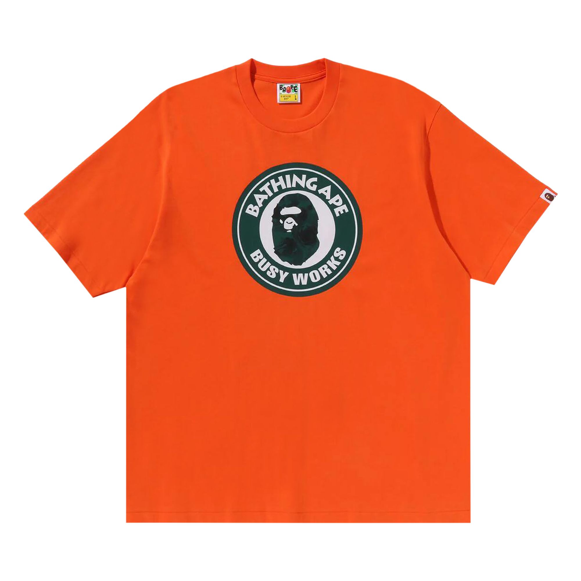 Pre-owned Bape Floral Solid Camo Busy Works Relaxed Fit Tee 'orange' | Men's Size Xxl