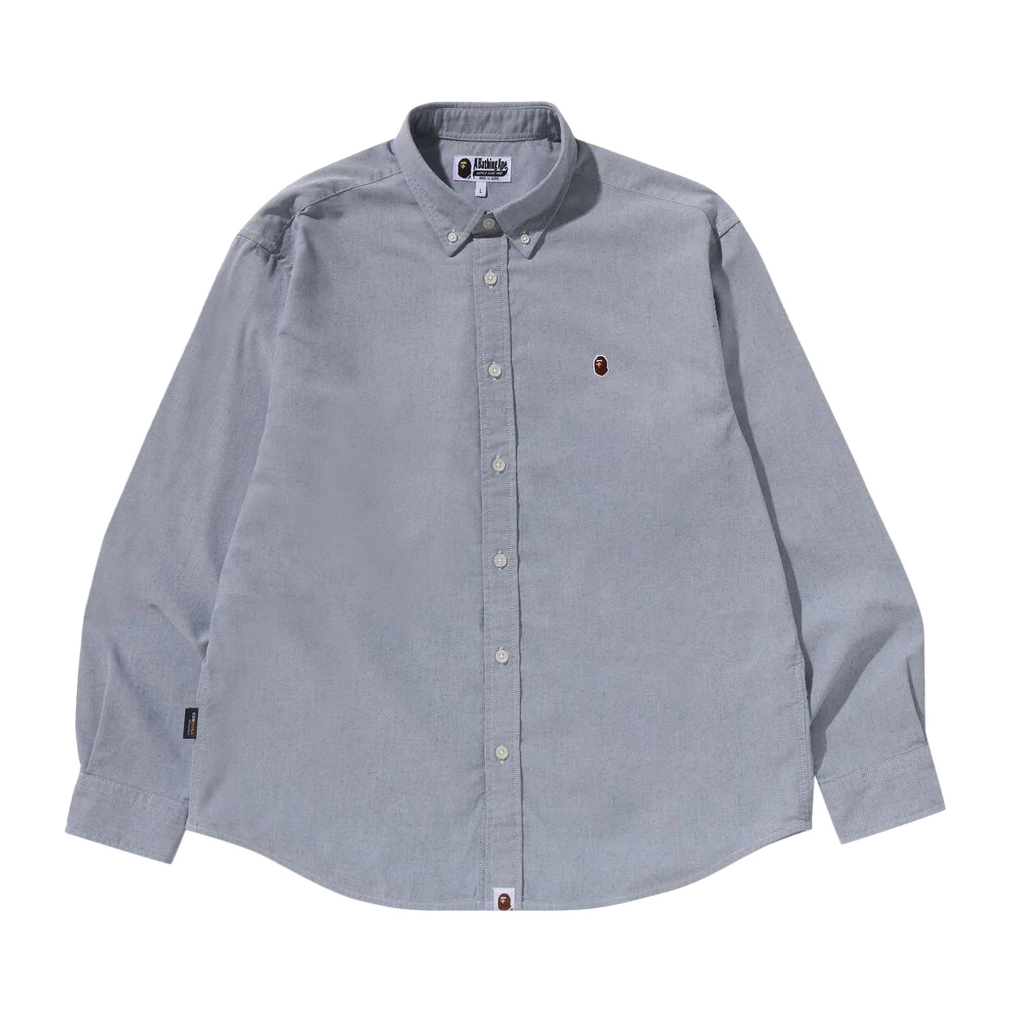BAPE One Point Oxford Long-Sleeve Shirt 'Black' | Men's Size XL