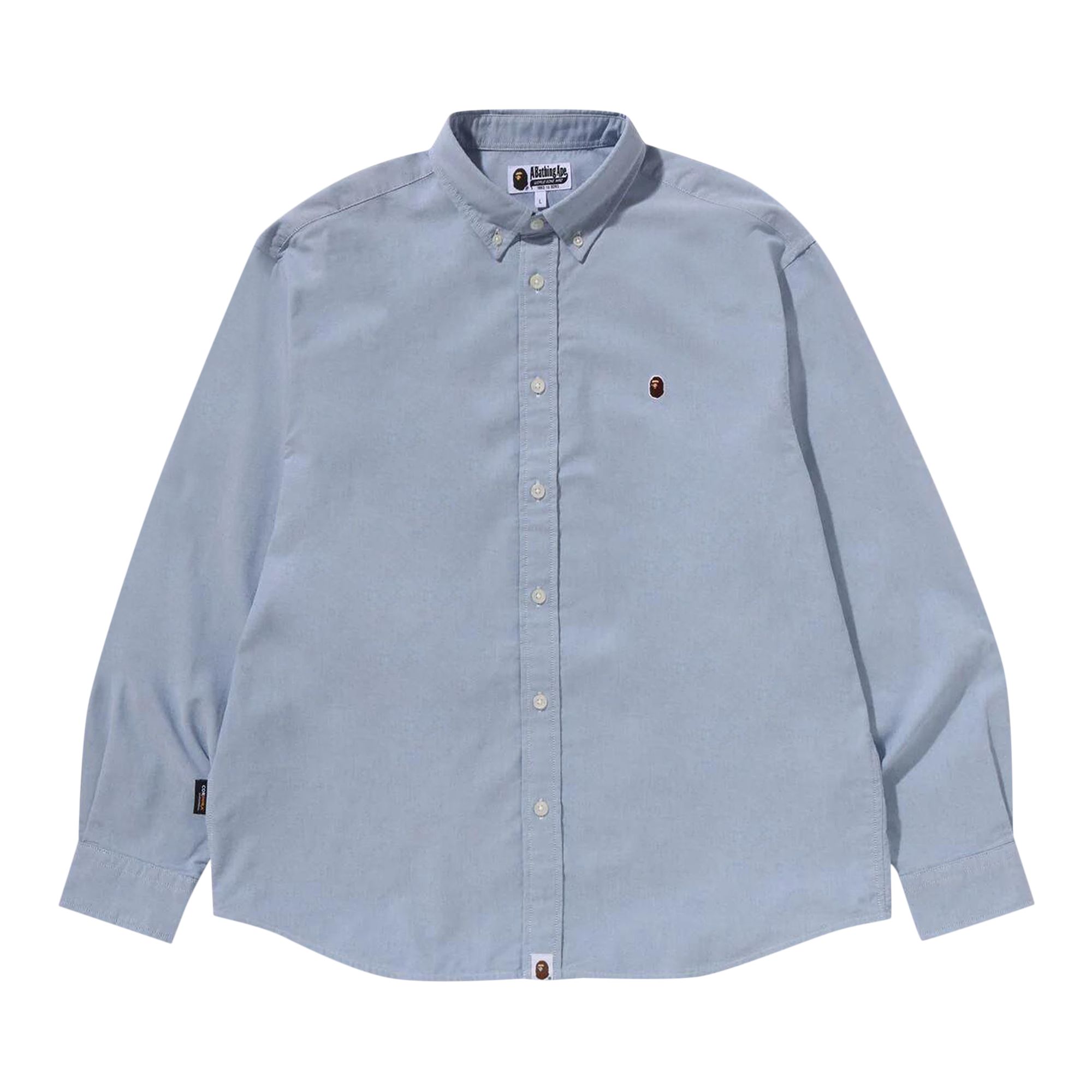BAPE One Point Oxford Long-Sleeve Shirt 'Blue' | Men's Size L