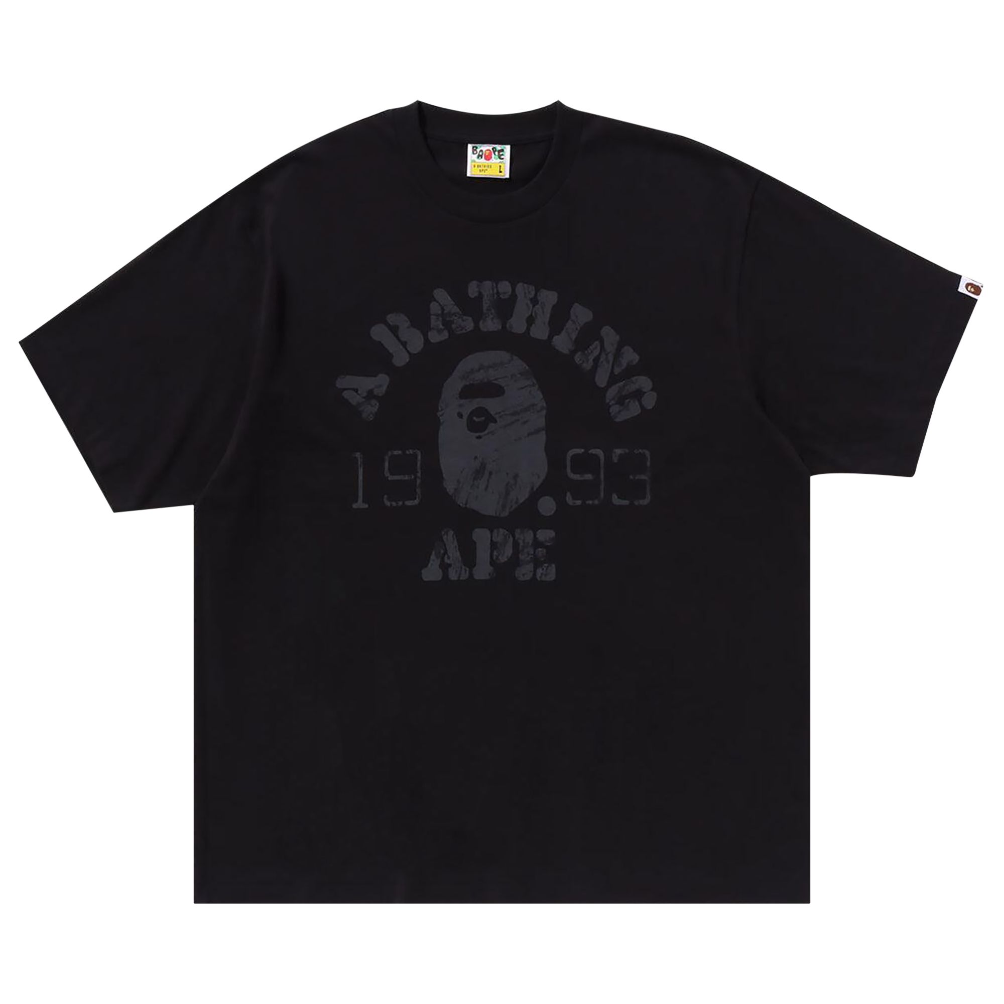 Pre-owned Bape Screen Print College Relaxed Fit Tee 'charcoal' | Black | Men's Size M