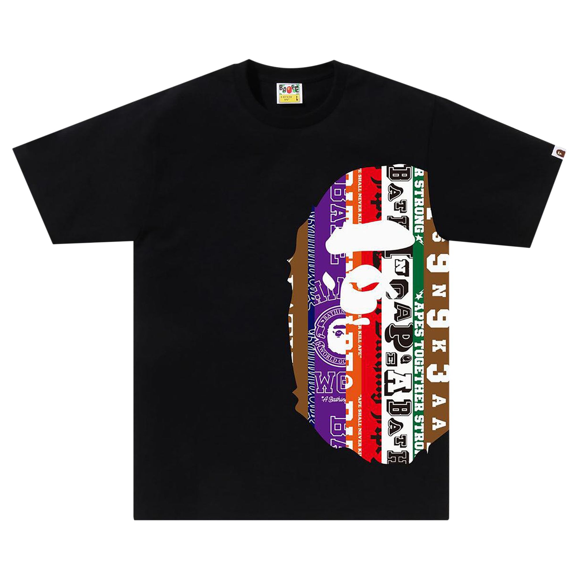 BAPE Fans Scarf Side Big Ape Head Tee 'Black' | Men's Size 2XL