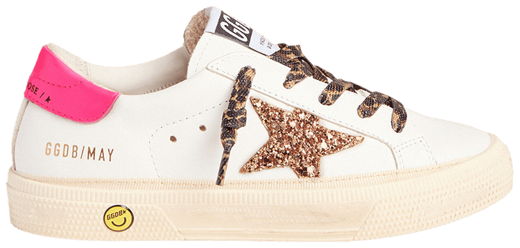 Golden Goose May Kids White Peach Pink Fluo