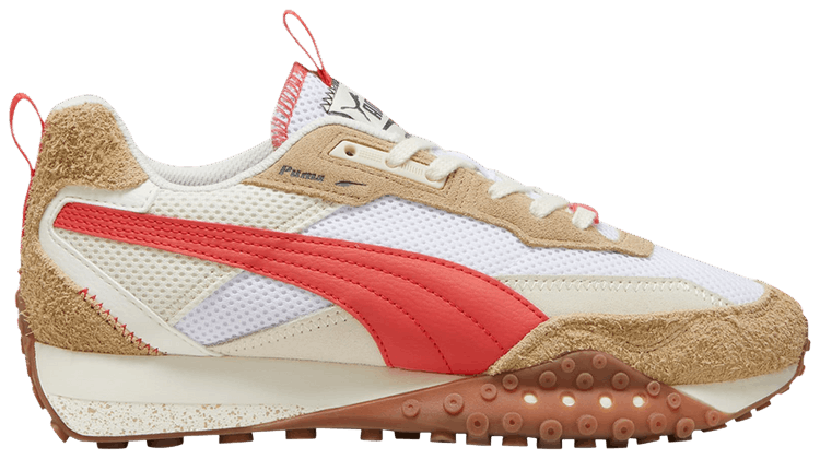 Puma Blacktop Rider Preppy   Khaki Active Red