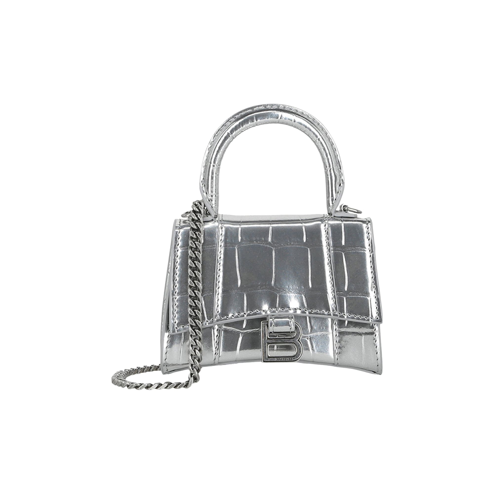 Balenciaga Hourglass Mini Bag With Chain 'Silver' | Women's Size Onesize