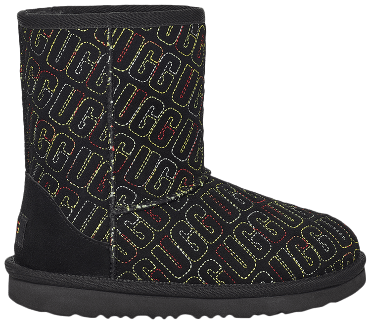 UGG Classic II Boot Toddler Graphic Stitch   Black