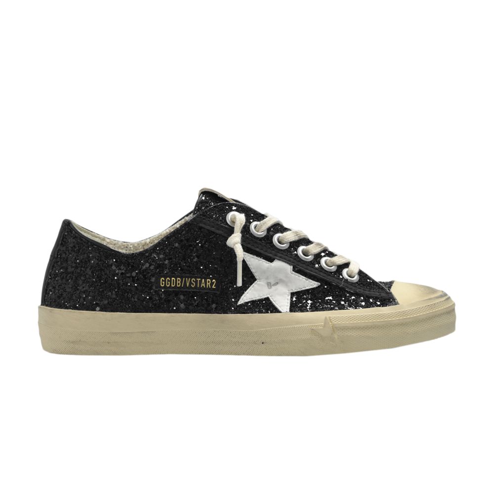 Pre-owned Golden Goose Wmns V-star 2 'black Platinum Glitter Star' | Women's Size 39