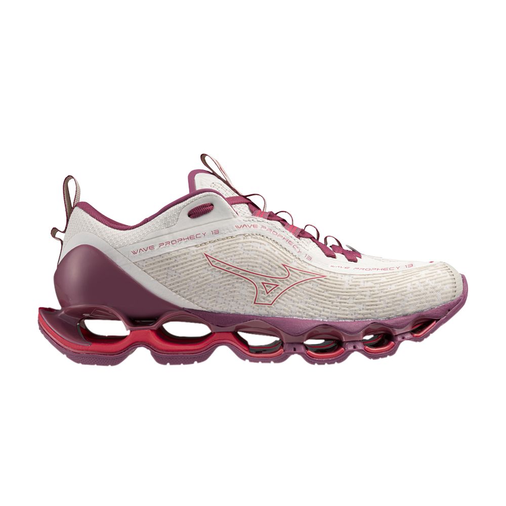 Pre-owned Mizuno Wmns Wave Prophecy 13 'white Sand Azalea'
