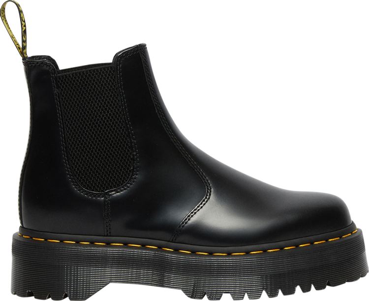 2976 Polished Smooth Platform Chelsea Boot Black