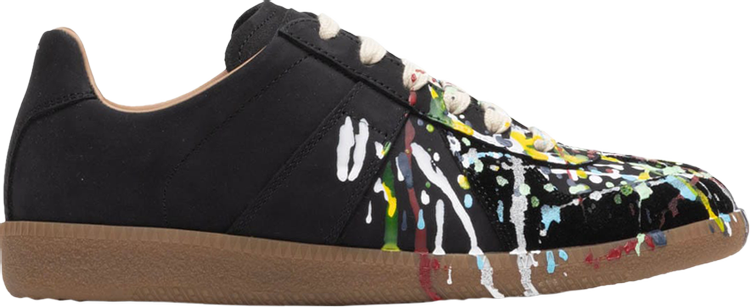 Maison Margiela Wmns Replica Low Paint Splatter   Black Pollock