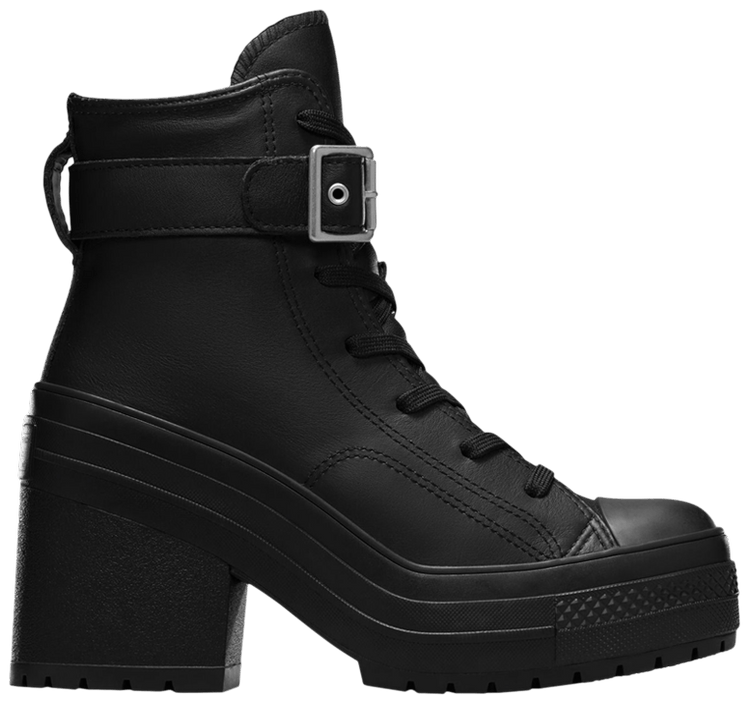 Converse Chuck 70 De Luxe Heel Leather High Buckle   Triple Black