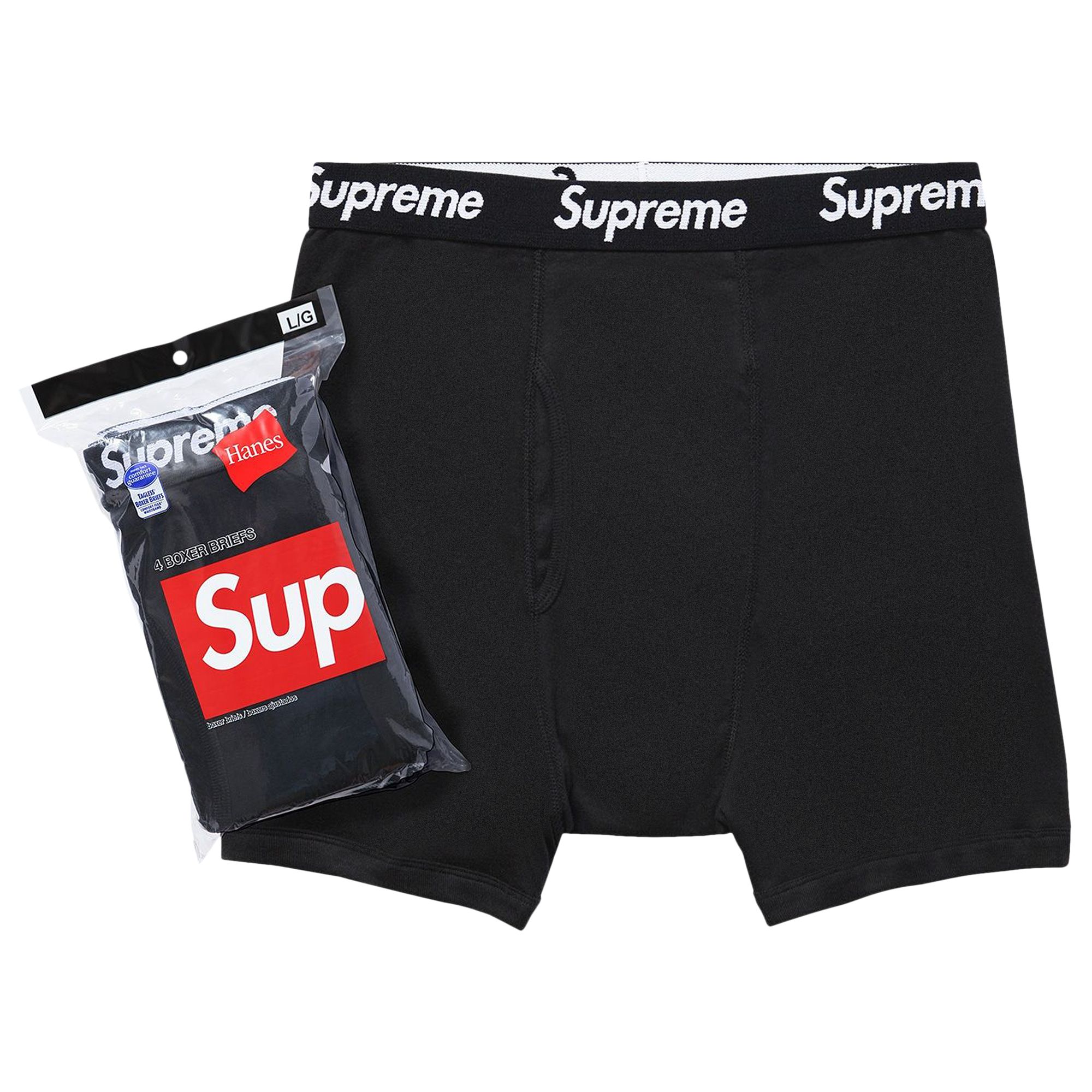 Supreme x Hanes Boxer Briefs (4 Pack) 'Black' | Men's Size S