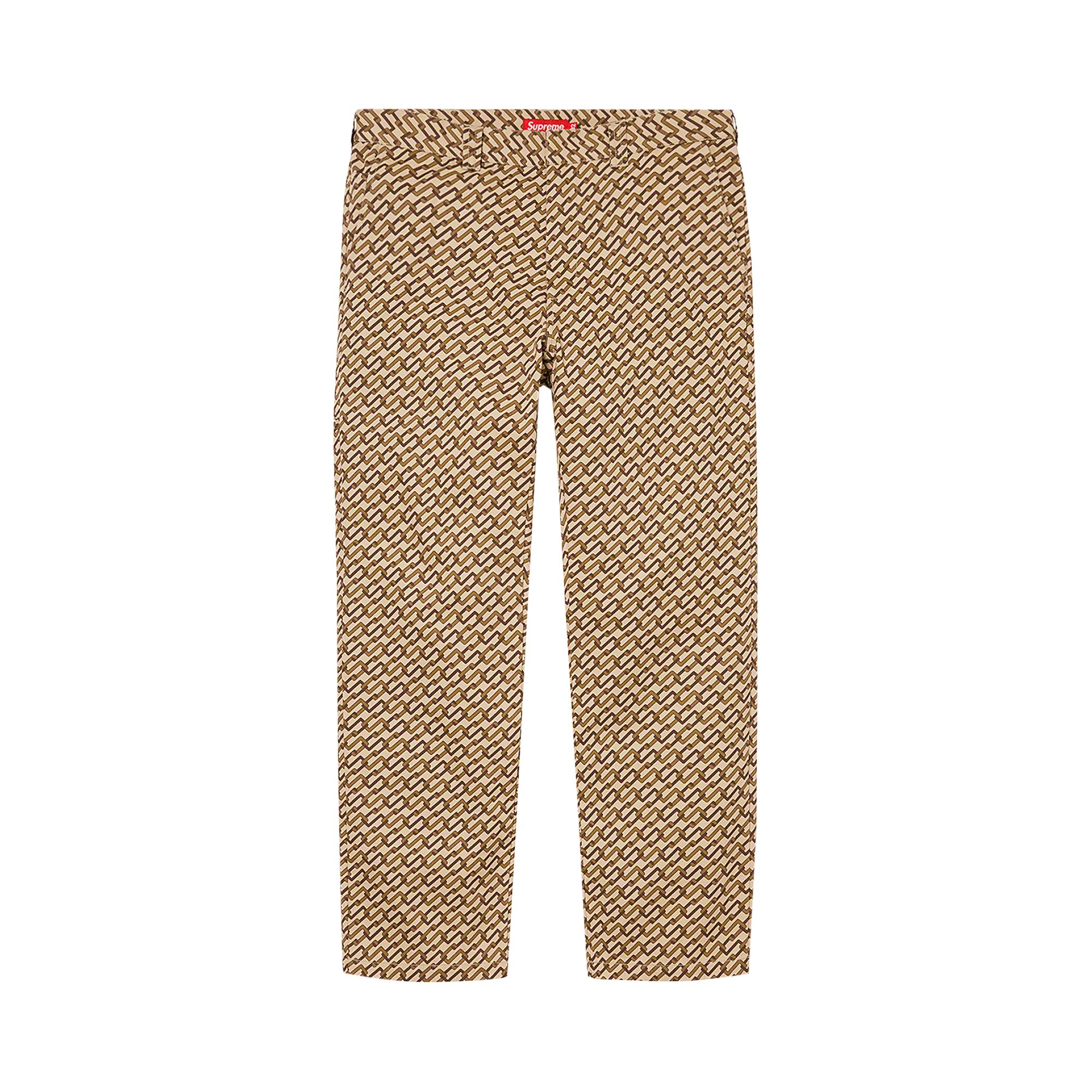 Pre-owned Supreme Work Pant 'khaki Monogram' | Tan | Men's Size 32 In Brown