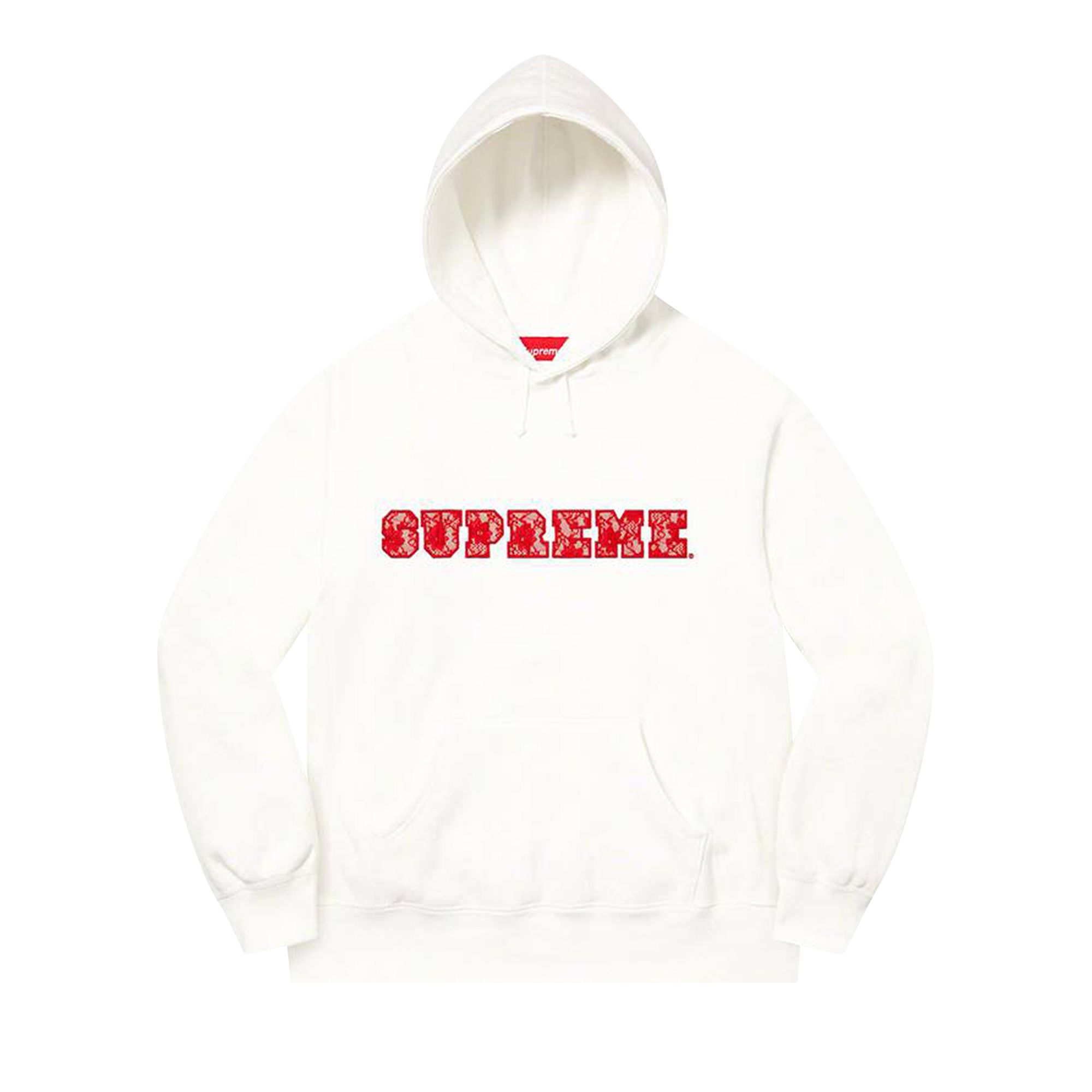 Supreme Lace Hooded Sweatshirt 'White' | Men's Size XL