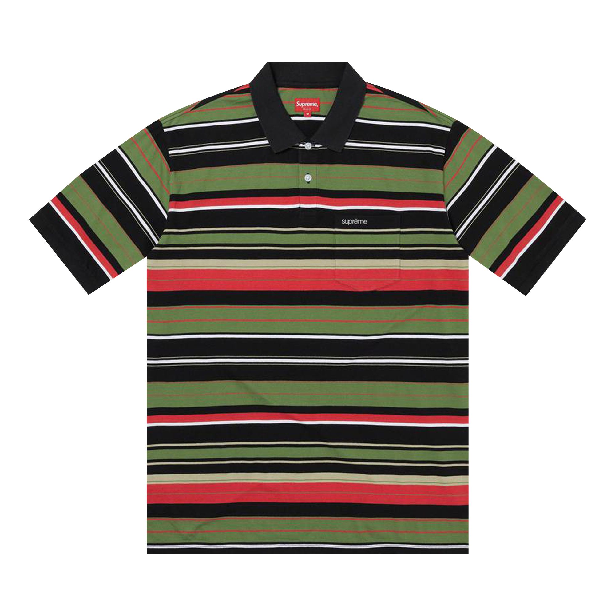 Pre-owned Supreme Multi Stripe Polo 'black' | Men's Size L