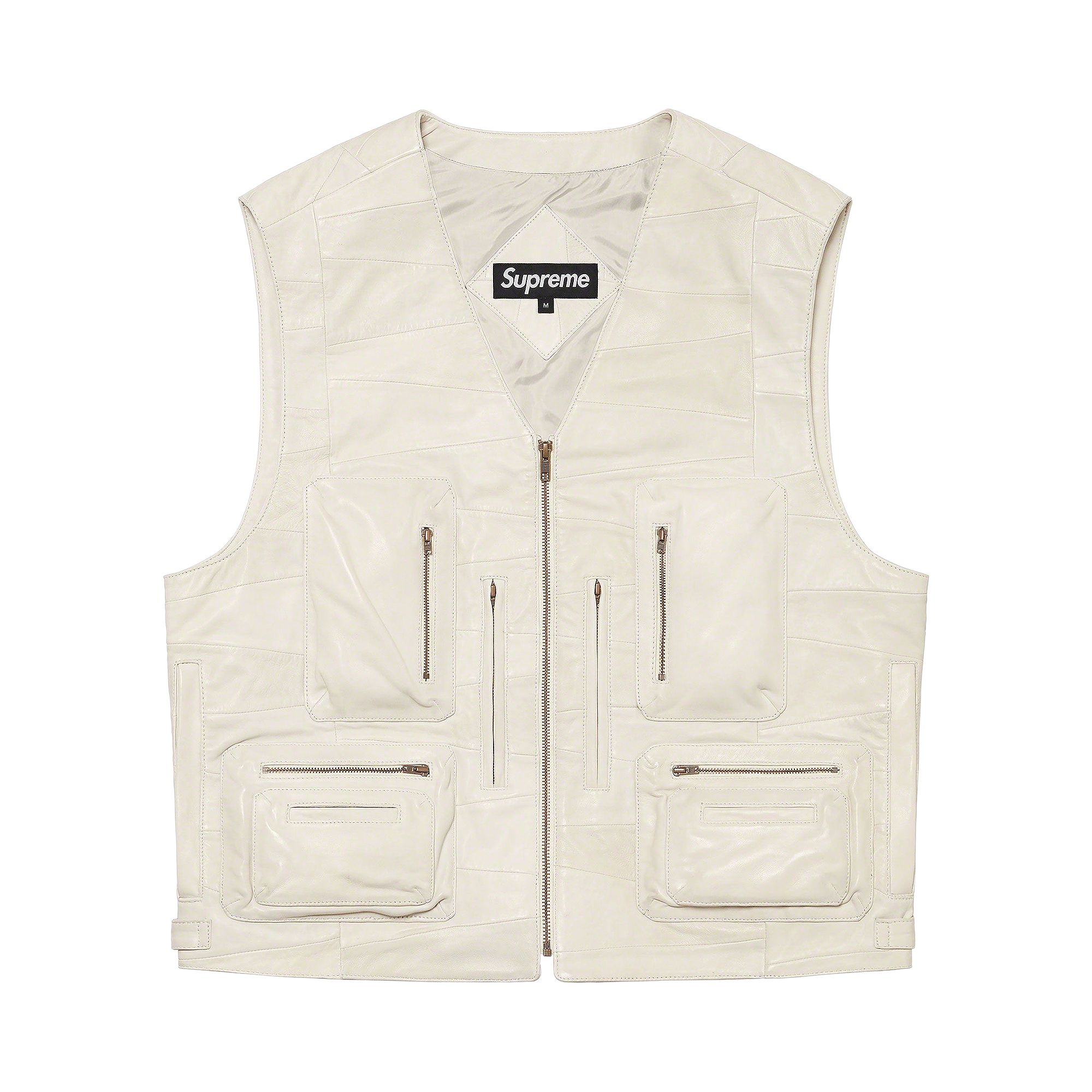 SUPREME SUPREME PATCHWORK LEATHER CARGO VEST 'WHITE'
