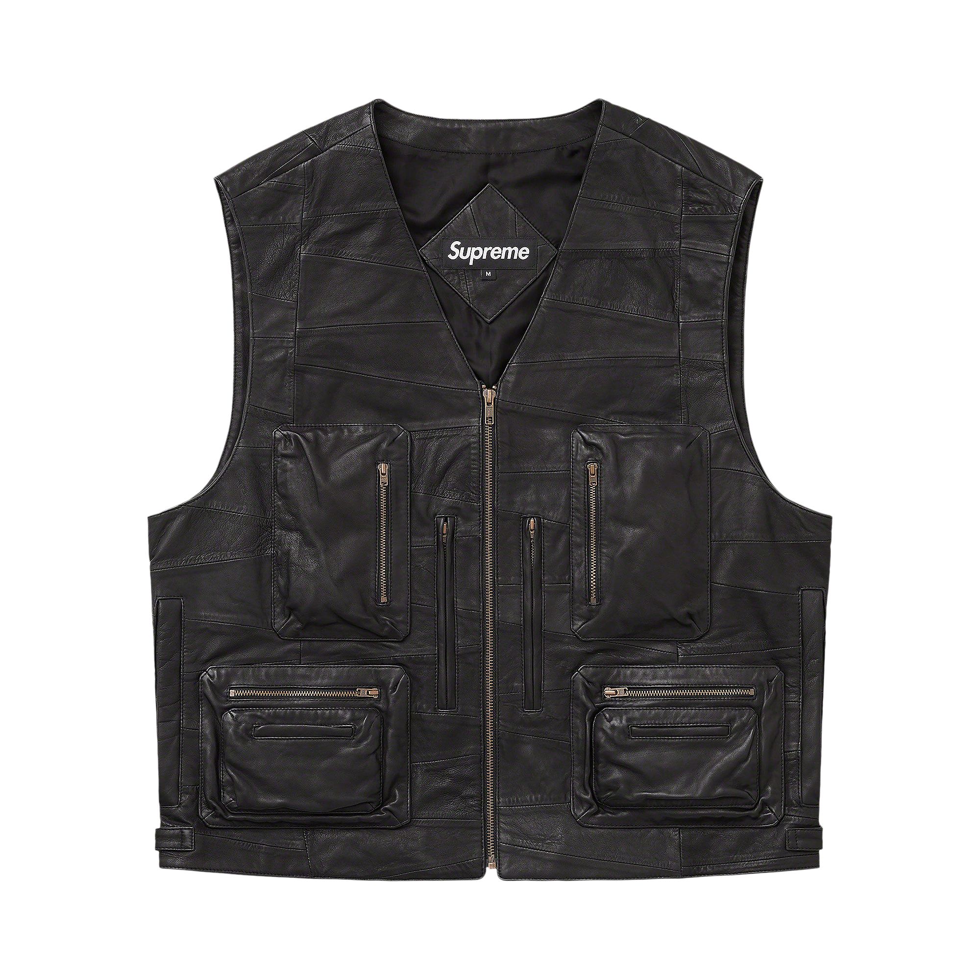 Pre-owned Supreme Patchwork Leather Cargo Vest 'black' | Men's Size L