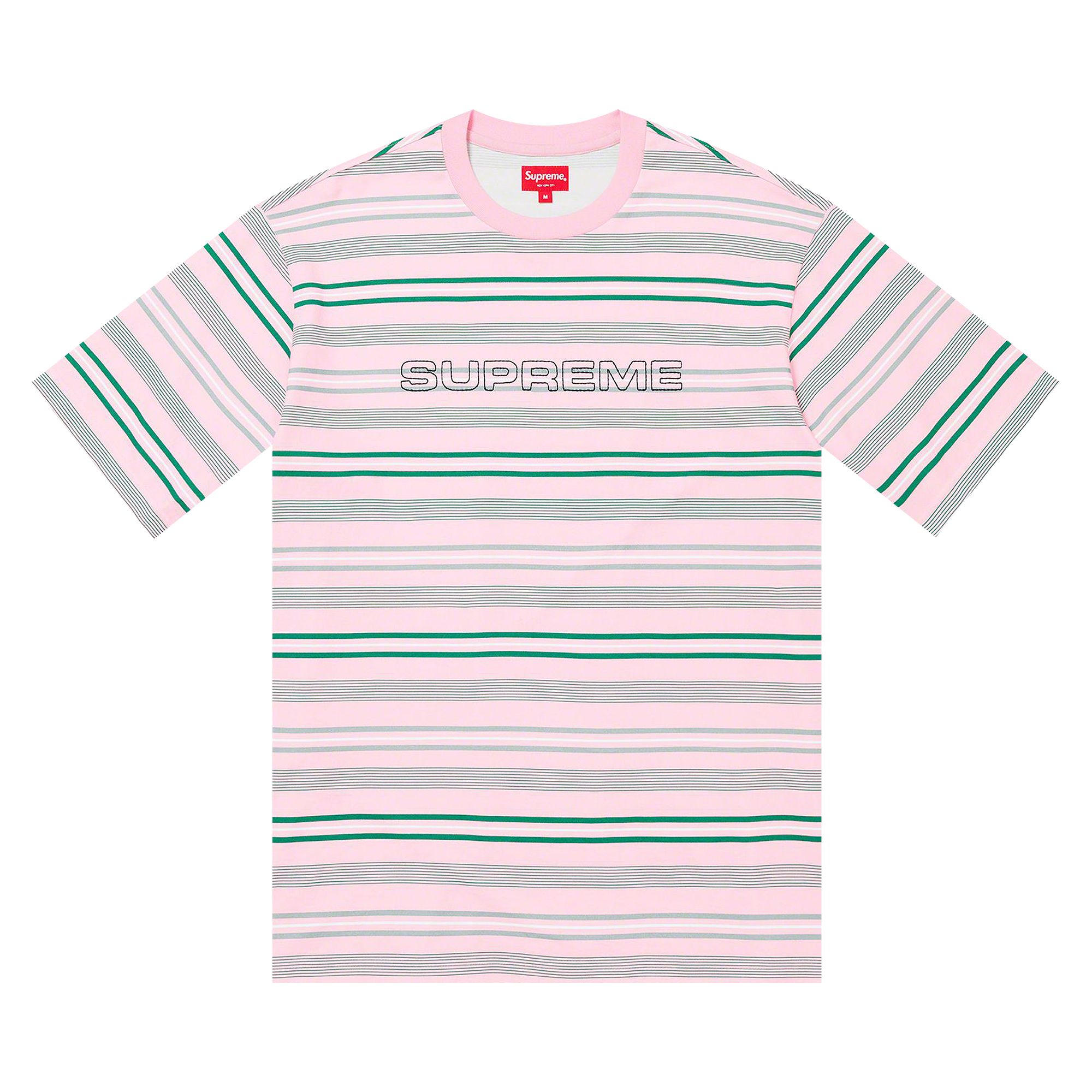 Supreme Dash Stripe Short-Sleeve Top 'Pink' | Men's Size XL