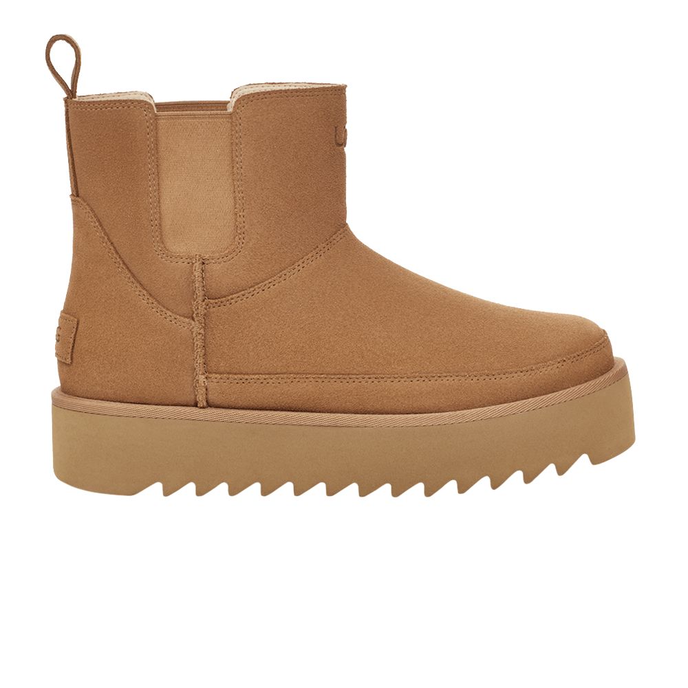 Pre-owned Ugg Wmns Chelsea Platform Mini Boot 'chestnut' In Brown