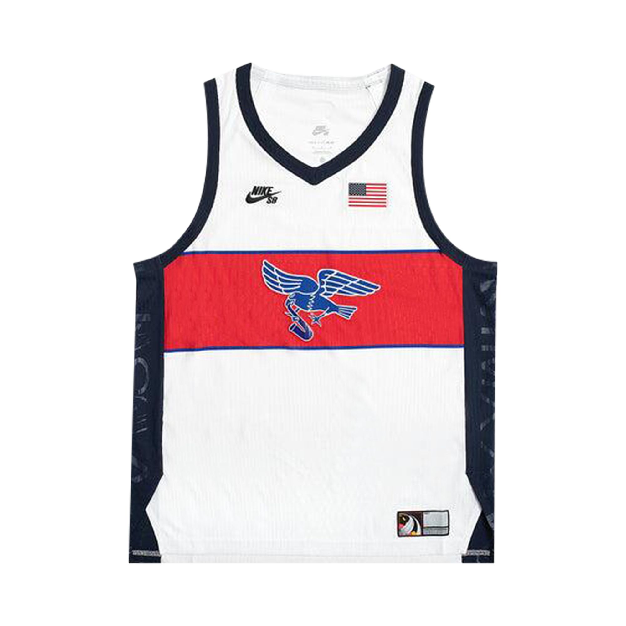 Pre-owned Nike Sb Team Usa Dri-fit Adv Sleeveless Skate Jersey 'white/sport Red/obsidian/black'
