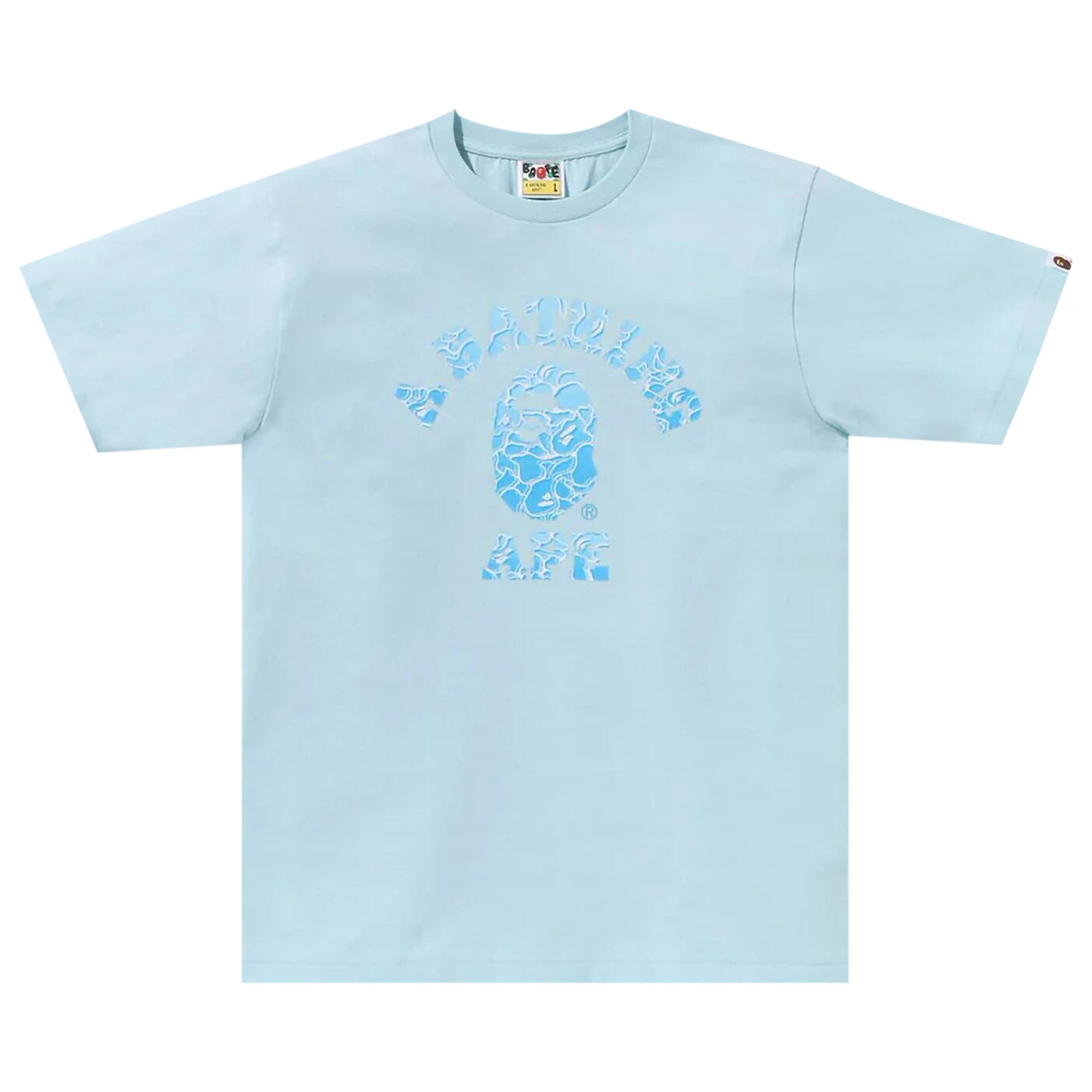 BAPE ABC Sea Surface Camo College Tee 'Sax' | Teal | Men's Size L