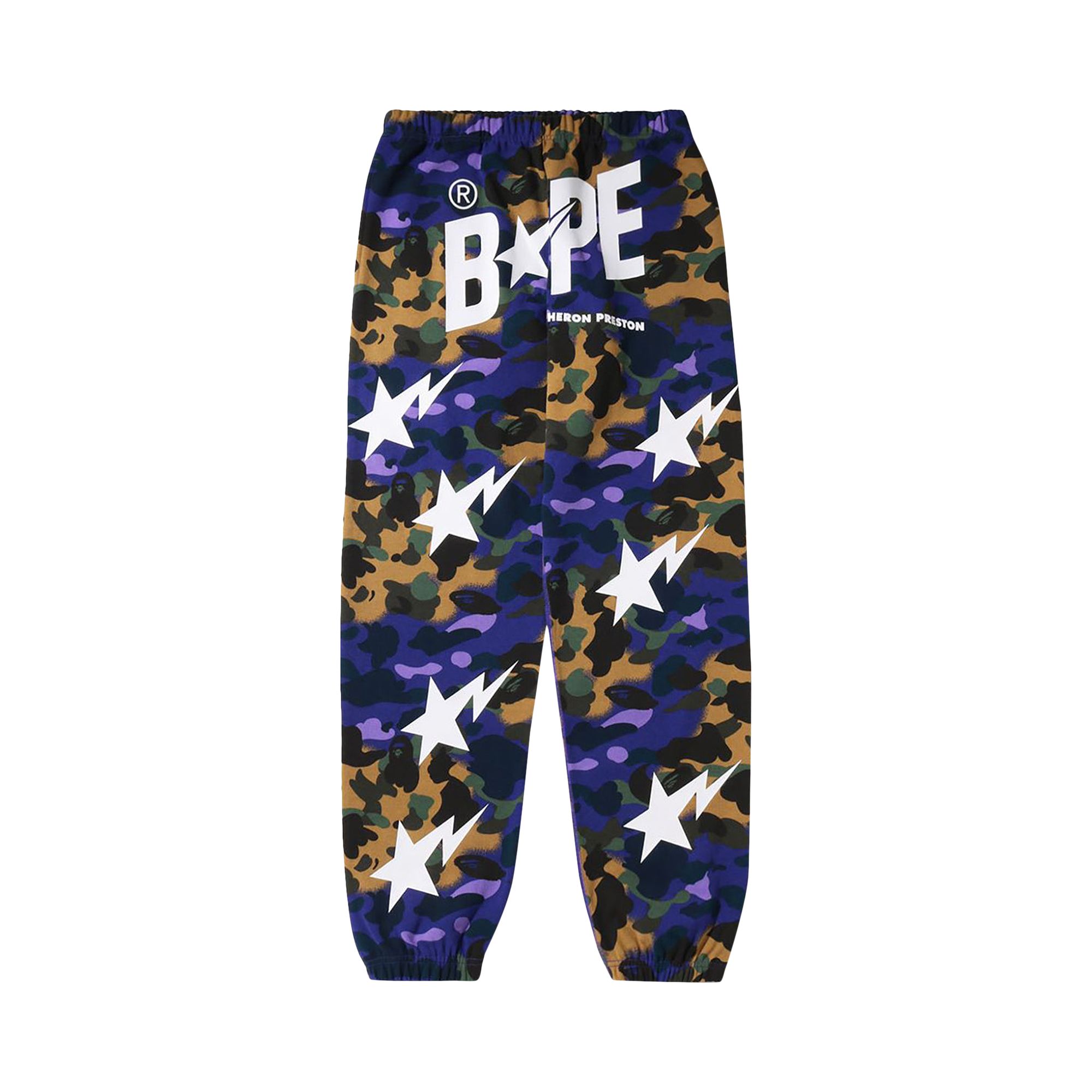 Pre-owned Bape X Heron Preston Mix 1st Camo Duck Painter Pants 'purple' In Multi-color