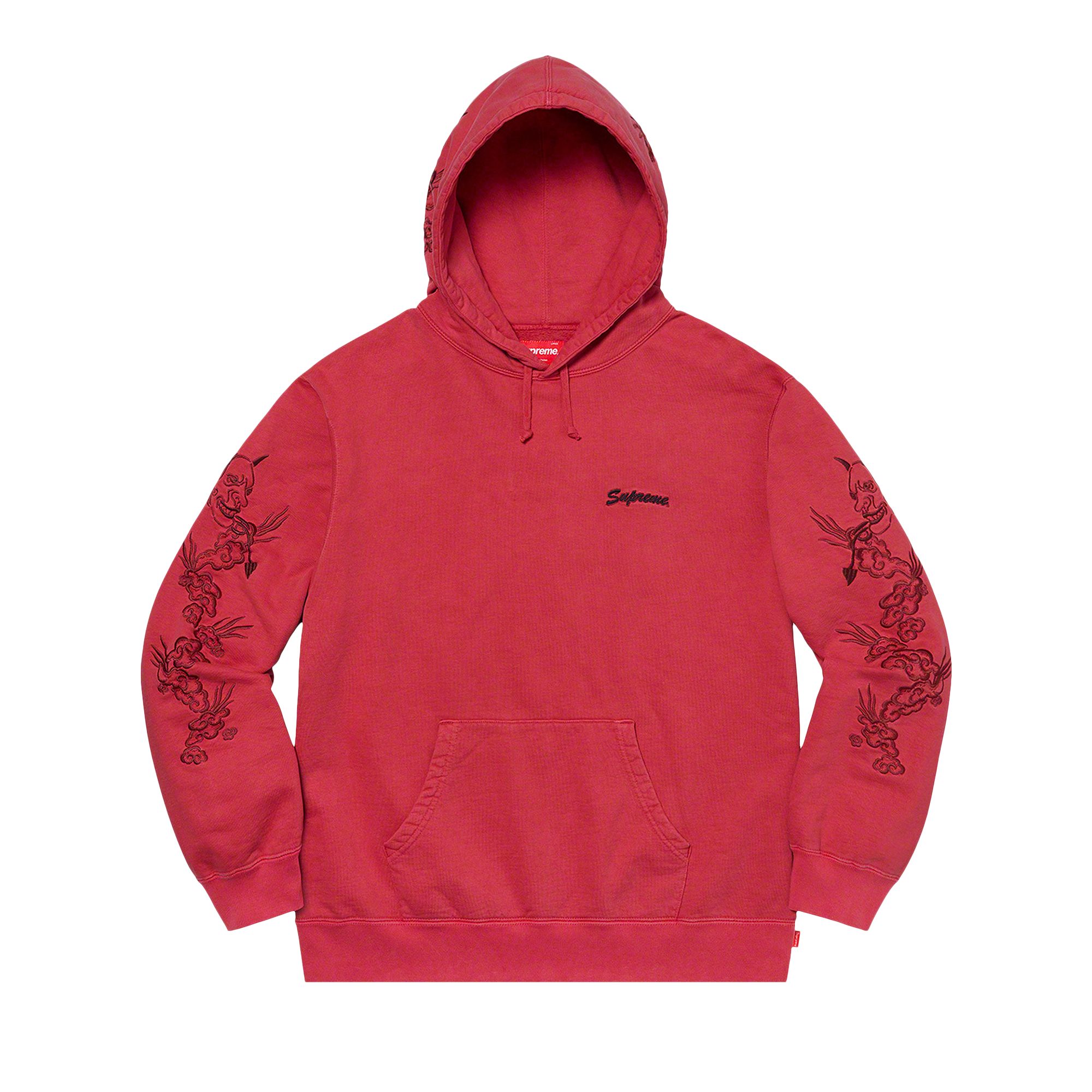 Pre-owned Supreme Dragon Overdyed Hooded Sweatshirt 'red'