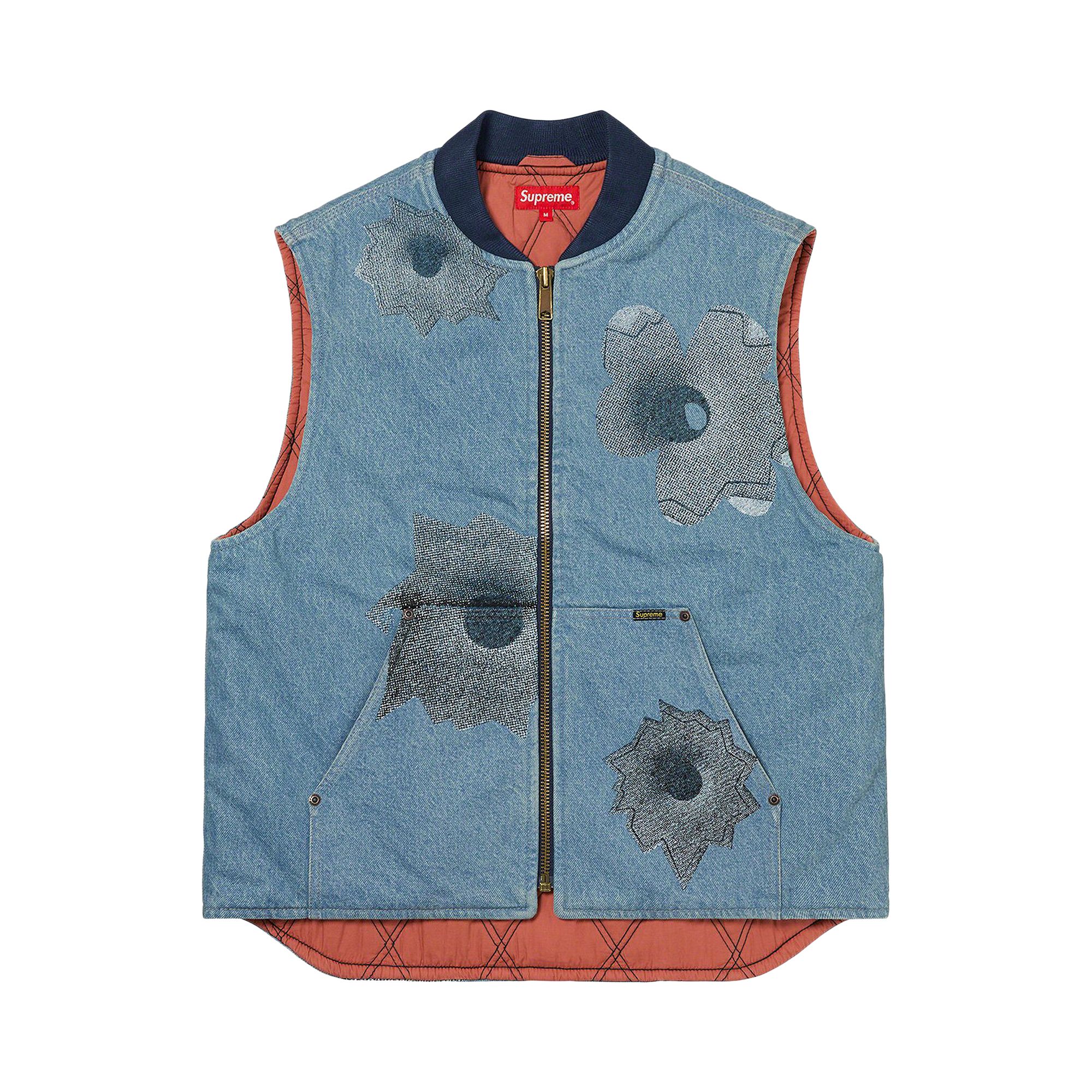 Pre-owned Supreme X Nate Lowman Work Vest 'denim' In Blue