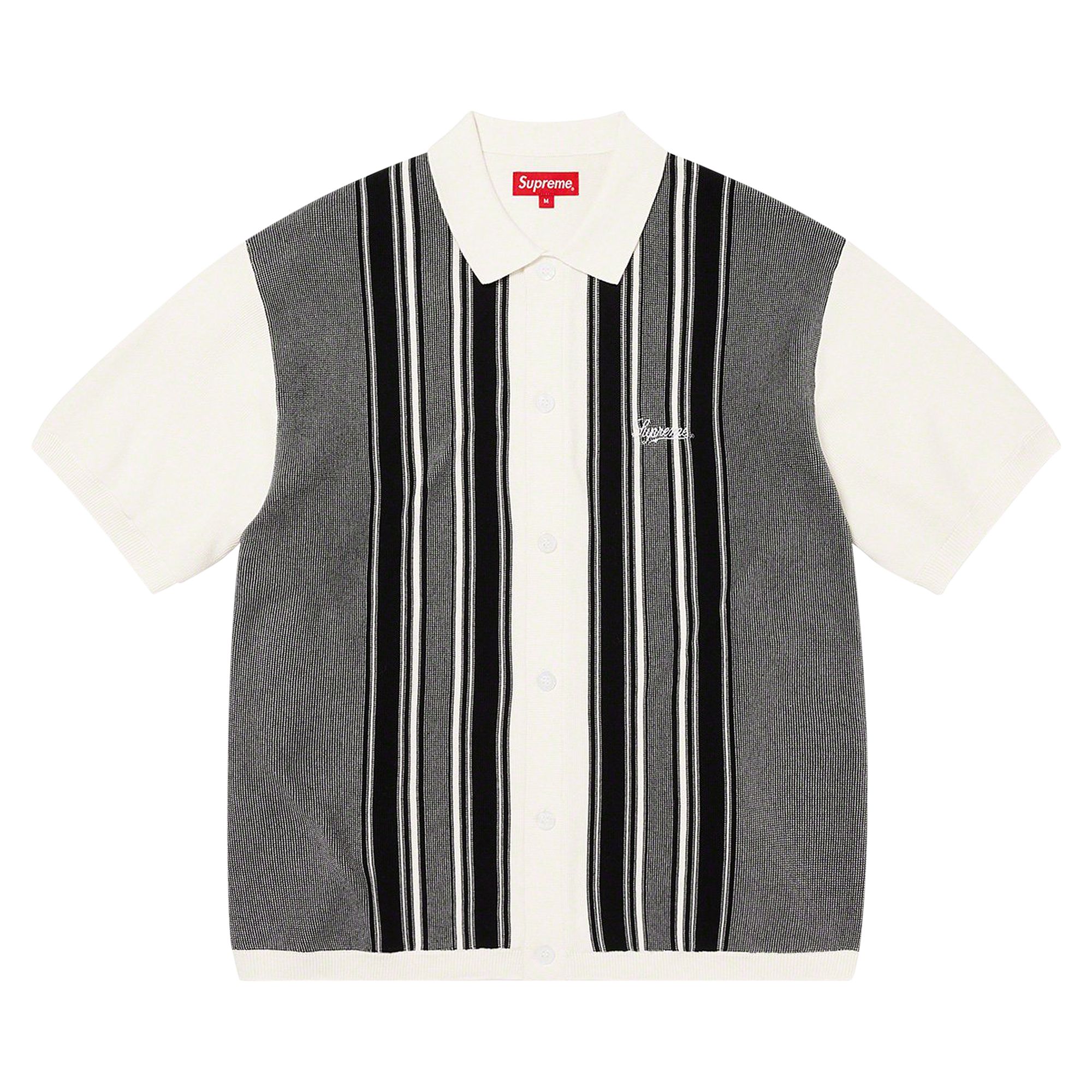 Pre-owned Supreme Stripe Button Up Polo 'white'