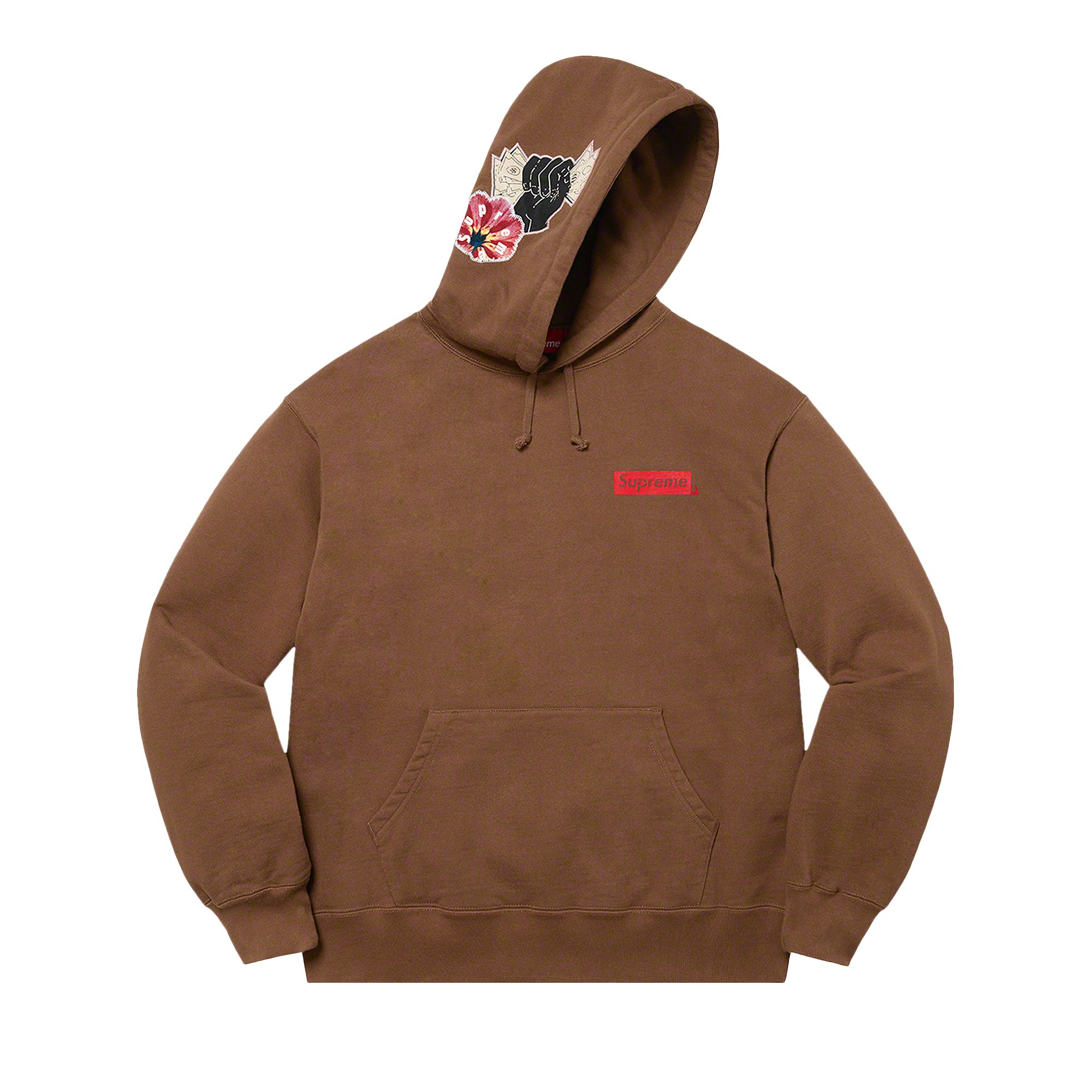 Supreme Instant High Patches Hooded Sweatshirt 'Brown' | Men's Size 2XL