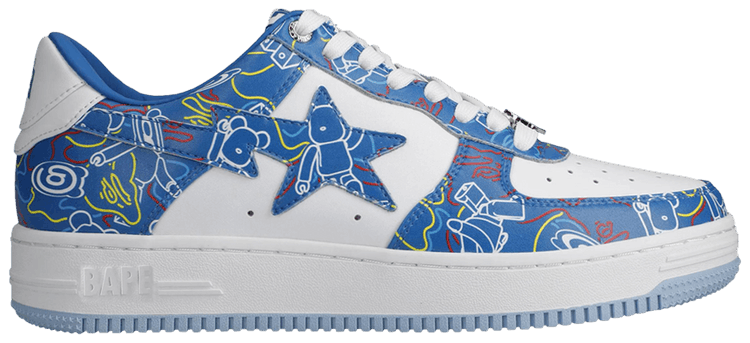 Medicom Toy x Bapesta Low M2 Ber Camo   Blue