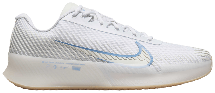 Size 11.0 NikeCourt Air Zoom Vapor 11 HC White Light Blue Gum