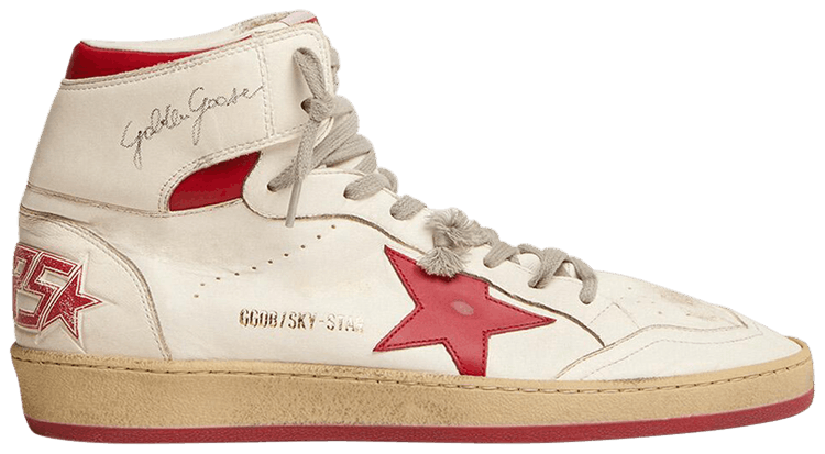 Golden Goose Wmns Sky Star High White Red