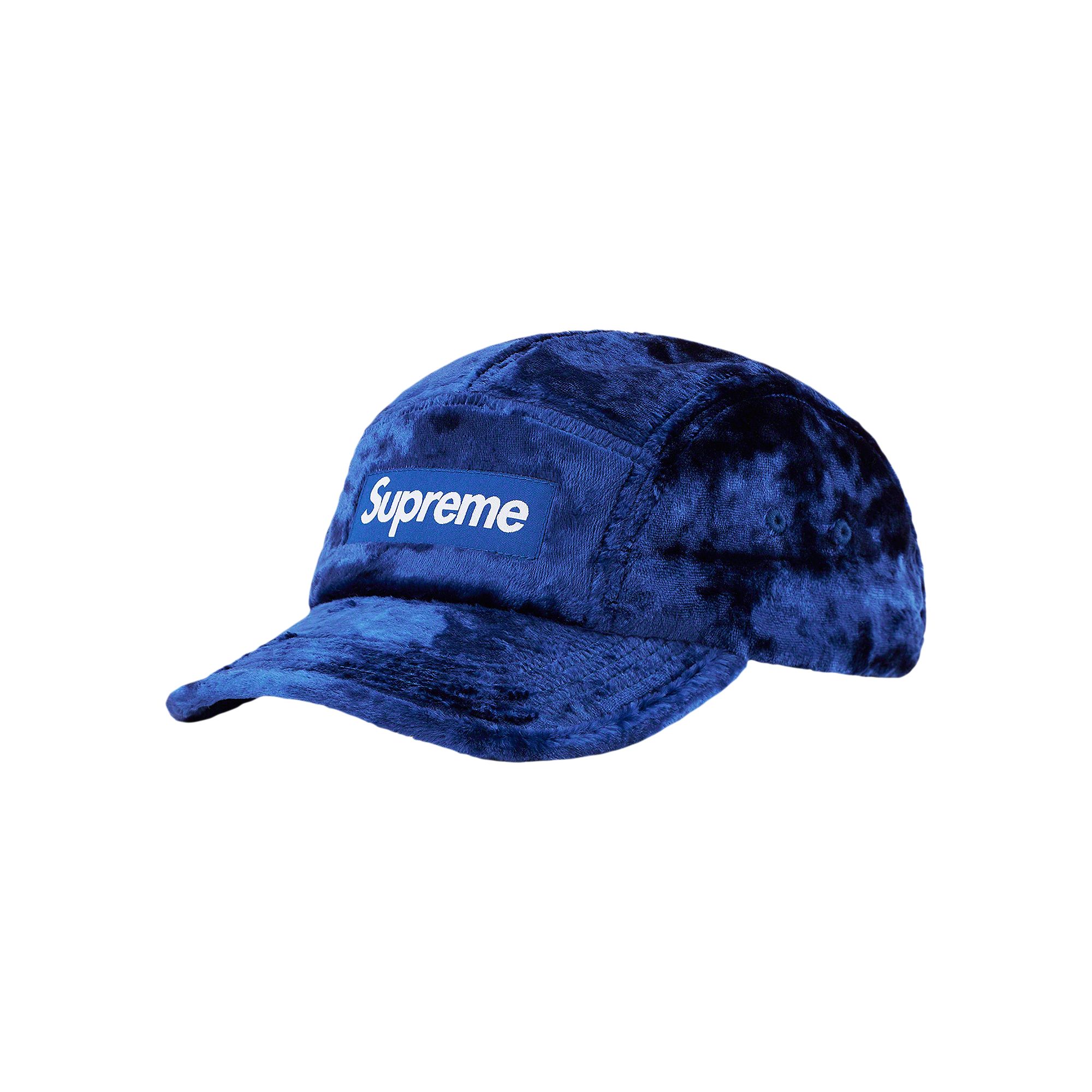 Pre-owned Supreme Crushed Velvet Camp Cap 'royal' | Blue | Men's Size Onesize
