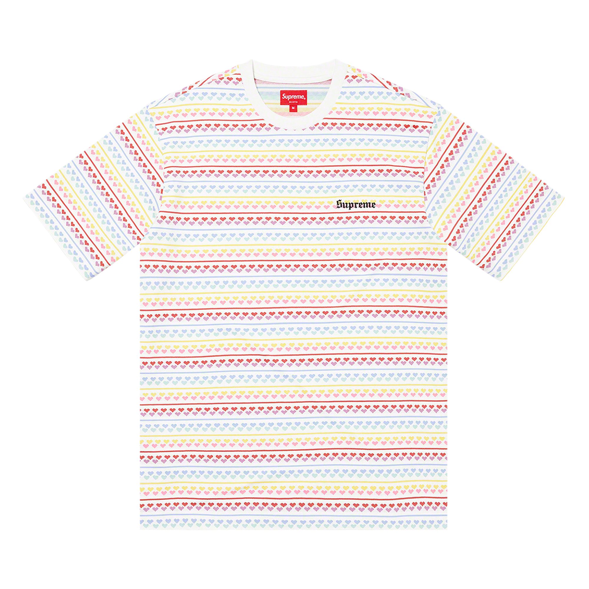 Supreme Hearts Jacquard Short-Sleeve Top 'White' | Men's Size 2XL
