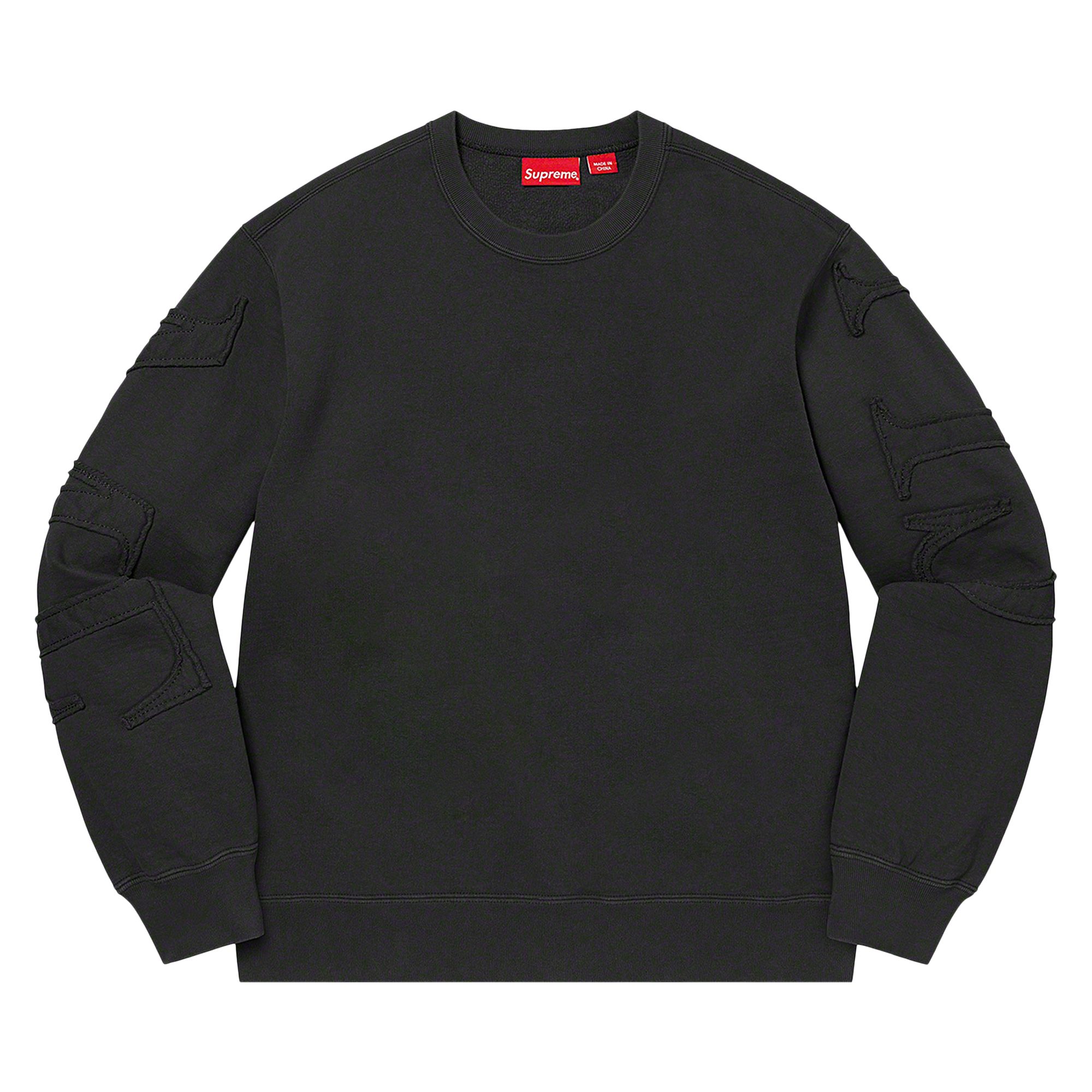 Supreme Tonal Appliqué Crewneck 'Black' | Men's Size S